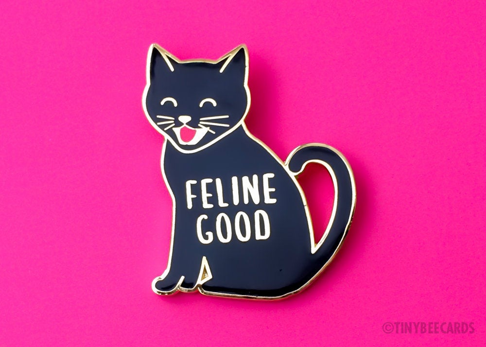 Cat Enamel Pin &amp;quot;Feline Good&amp;quot;