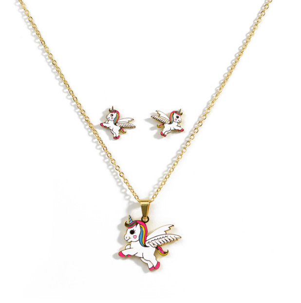 One Unicorn Bath Bomb for Girls with Necklace &amp;amp; Earrings gift, cutest Unicorn with hearts on cheeks