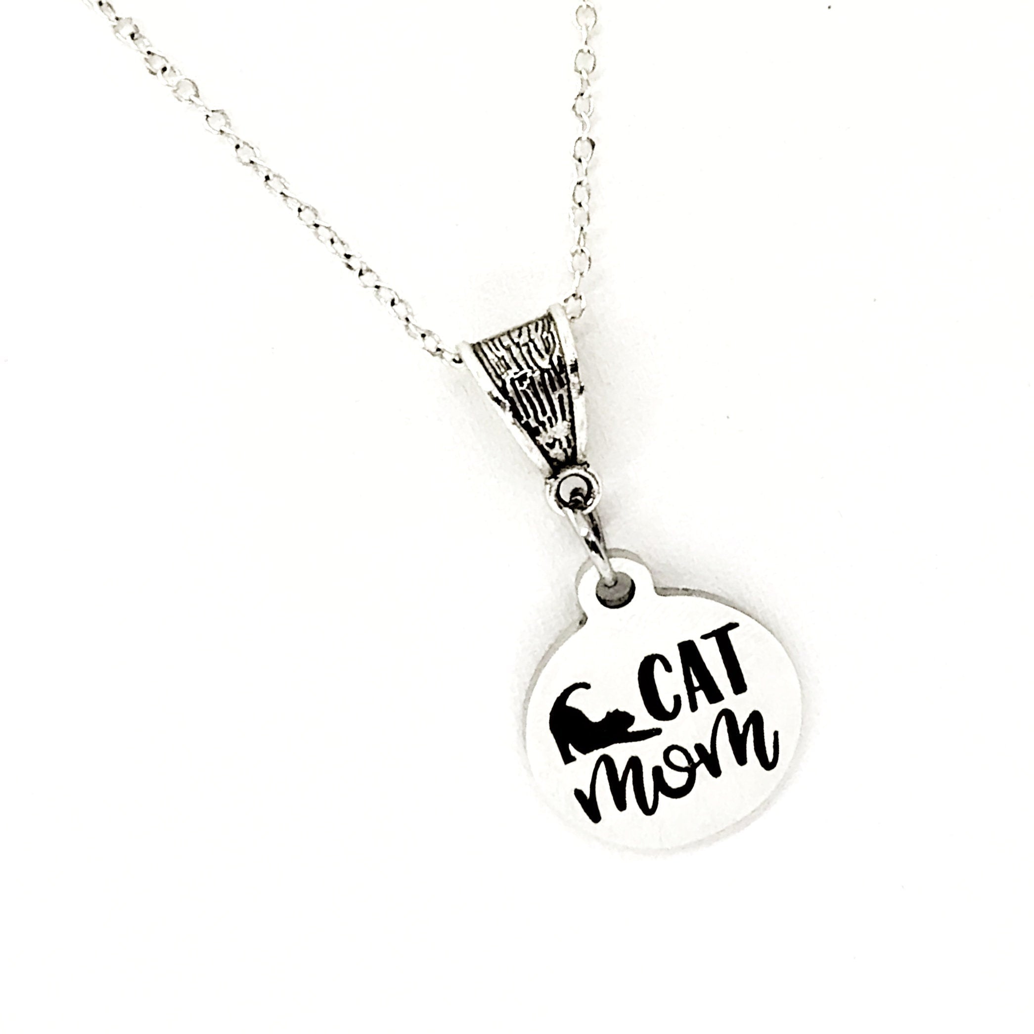 Cat Mom Gift, Cat Mom Necklace, Cat Mom Jewelry, Cat Mom Pendant, Gift For Cat Lover, New Cat Owner, Gift For Her, Cat Lady Gift