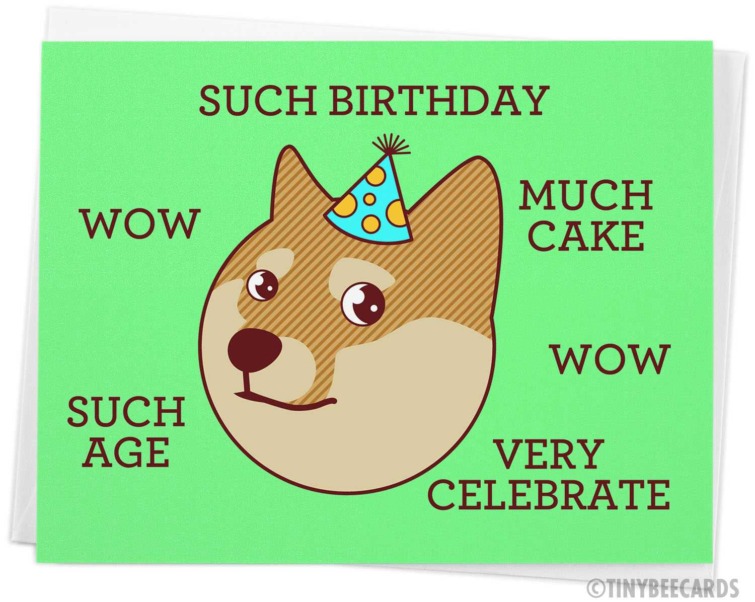 Funny Doge Meme Birthday Card &amp;quot;Such Birthday&amp;quot;