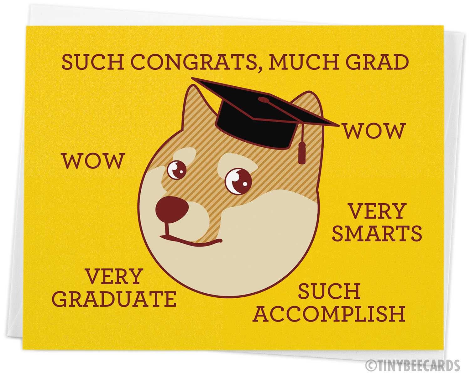 Funny Doge Meme Graduation Card &amp;quot;Much Grad&amp;quot;