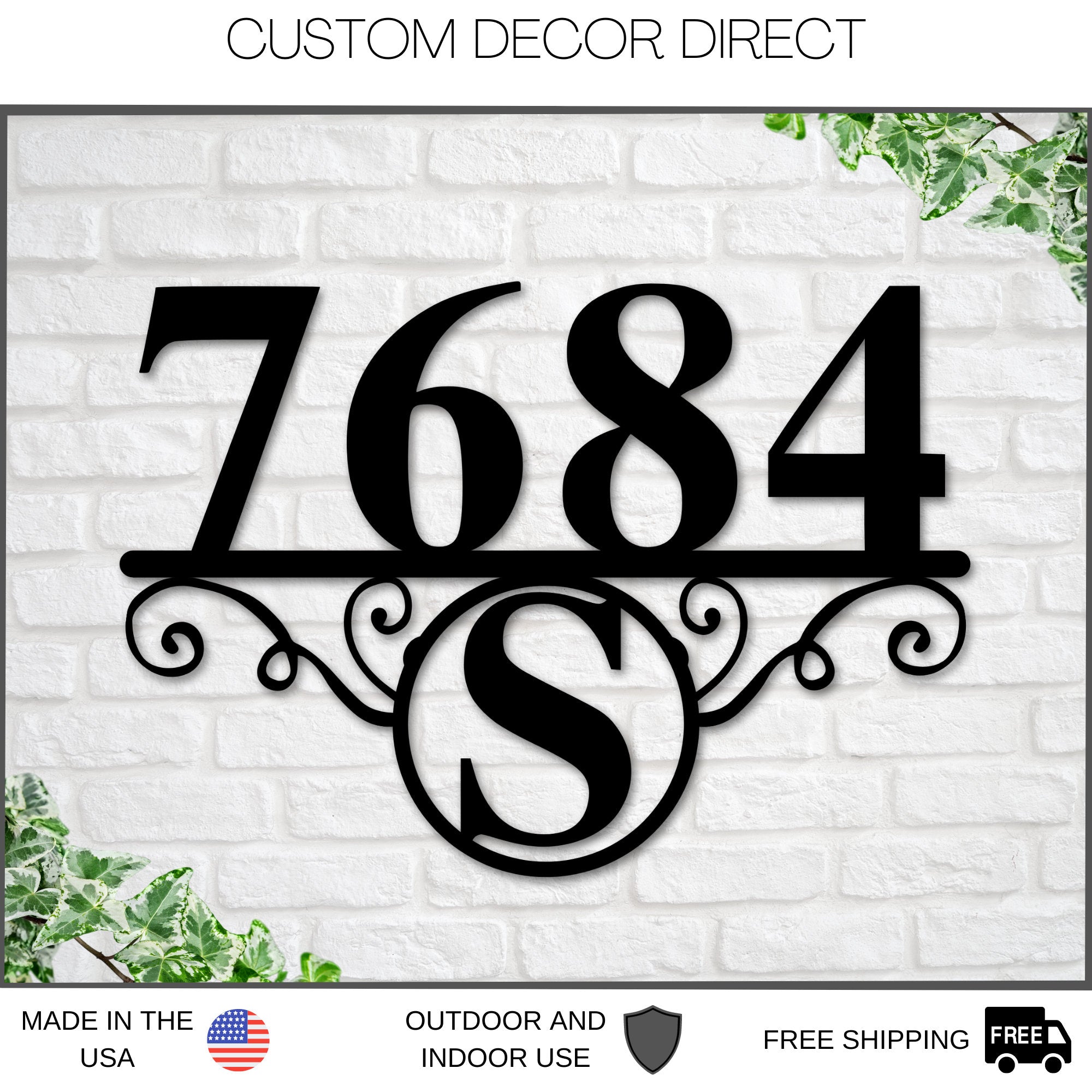 Holiday Sale, Christmas Gift, Address Sign, Metal Address Plaque, Metal house numbers, Custom Address Sign, Home Address Sign, Bestseller