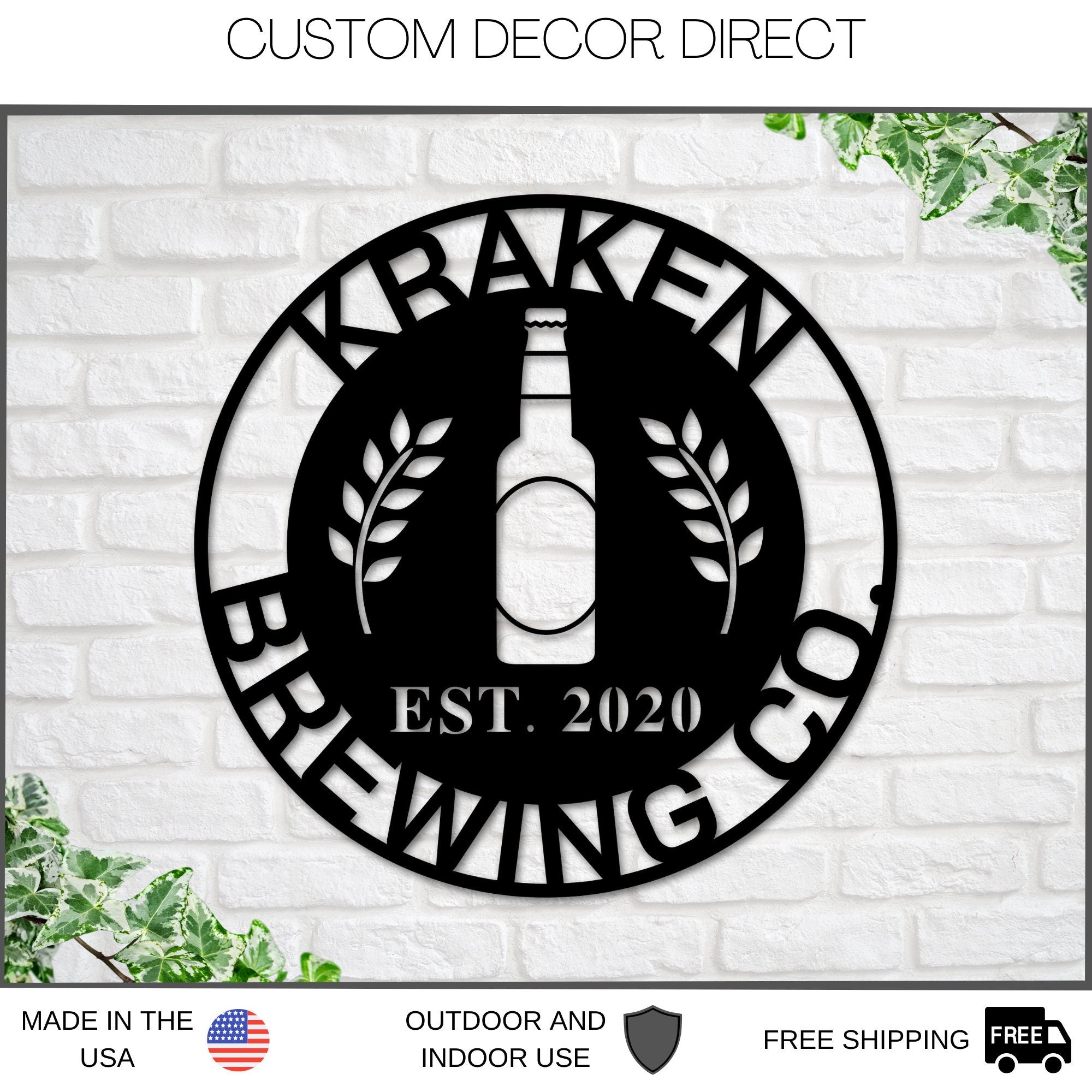 Black Friday, Cyber Monday Sale, Personalized Brewery Metal Sign, Gift For Him, Boyfriend Gift, Husband Gift, Metal Wall Art, Housewarming