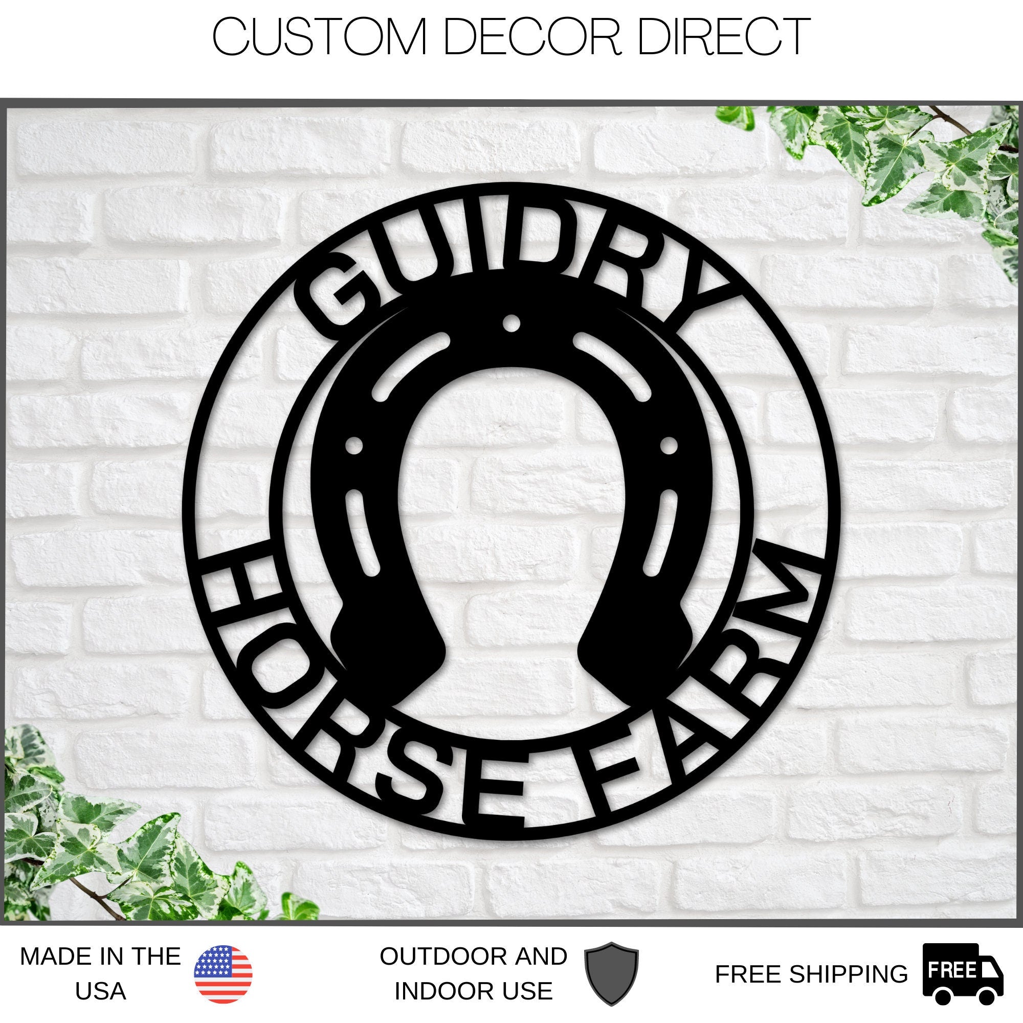 Horseshoe Custom sign, Steel Art, Barn sign, Custom metal sign, horseshoe metal art, horseshoe art, Country home sign, Farmhouse Decor, Sign