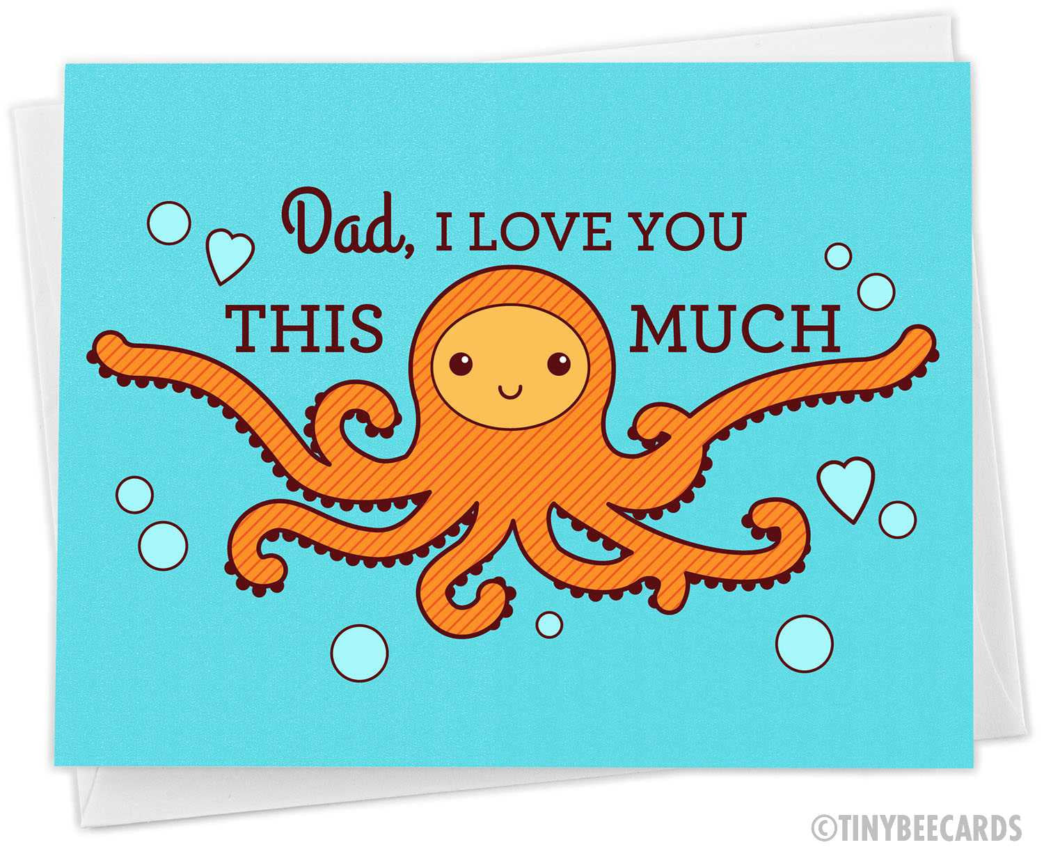 Funny Fathers Day Octopus Card &amp;quot;I Love You THIS MUCH&amp;quot;