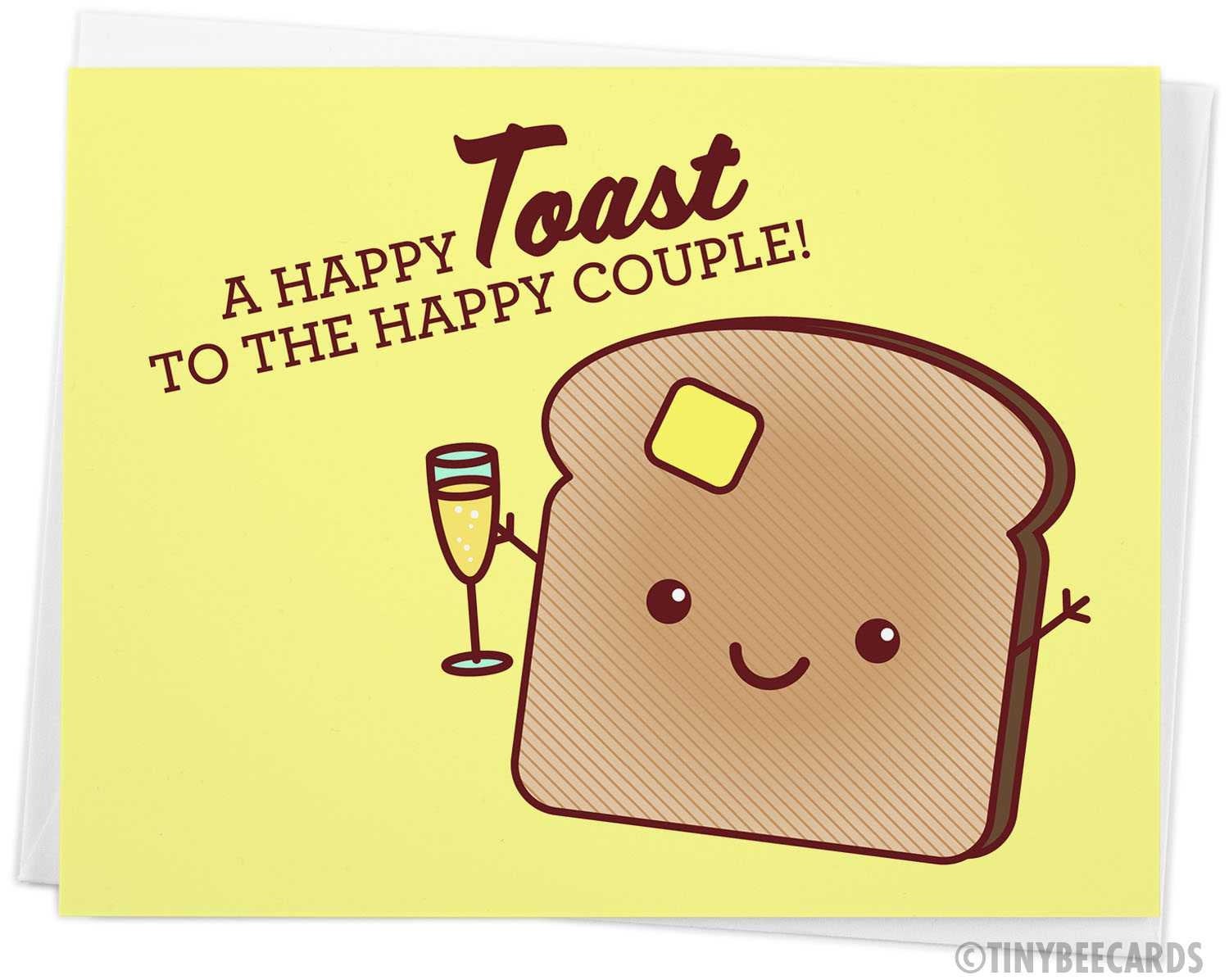Cute Wedding Card &amp;quot;Happy Toast&amp;quot;
