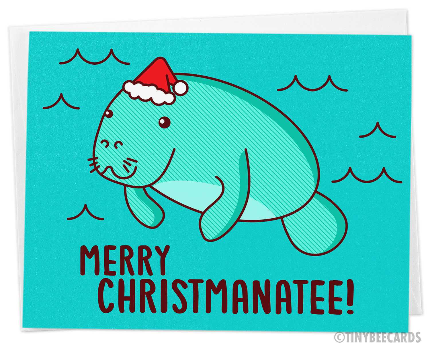Funny Manatee Christmas Card &amp;quot;Merry Christmanatee&amp;quot;