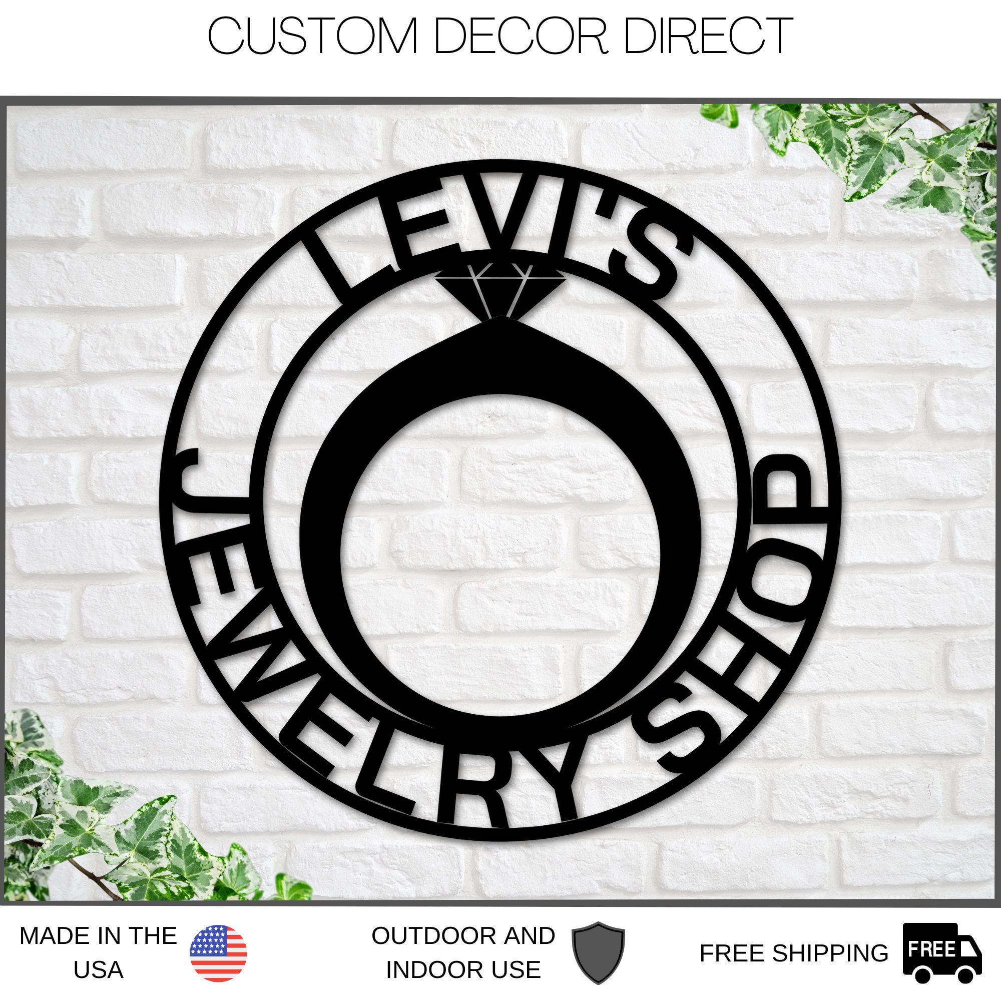 Jewelry Shop Sign, Personalized Jeweler Sign, Gift for Jeweler, Jewelry Shop Decor, Jewelry Business Sign, Personalized Custom Jewelry Sign