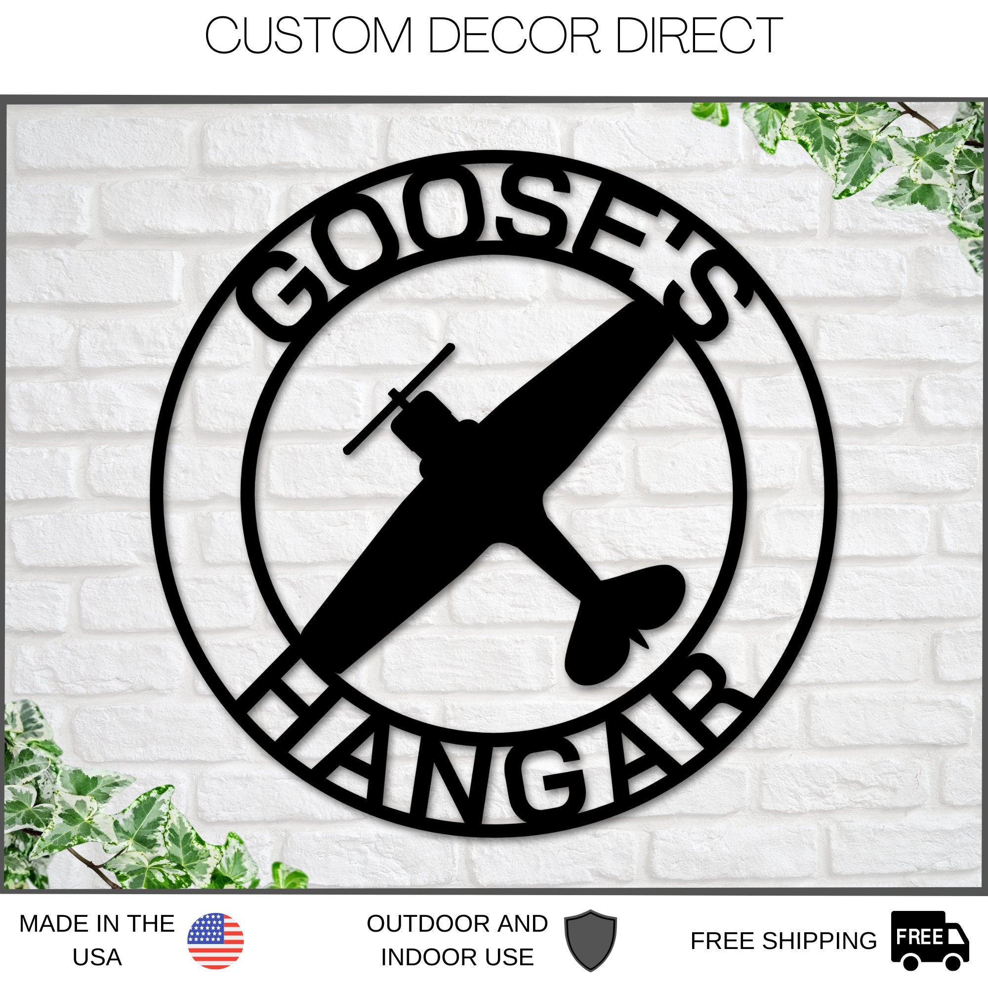 Black Friday, Cyber Monday Sale, Airplane Hangar Sign, Personalized Pilot Name Sign, Custom Aviation Lover, Man Cave Sign, Airplane Sign