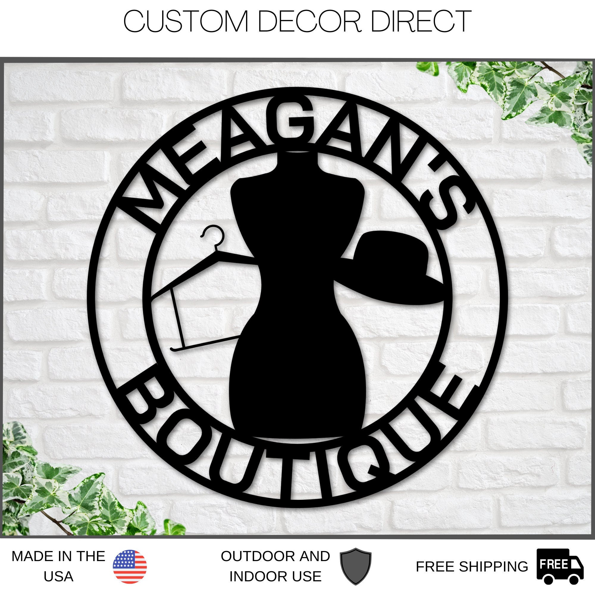 Boutique Sign, Boutique Business Sign, Fashion Store Sign, Clothing Store Sign, Sign for Business, Metal sign, Custom Boutique Sign, Sign