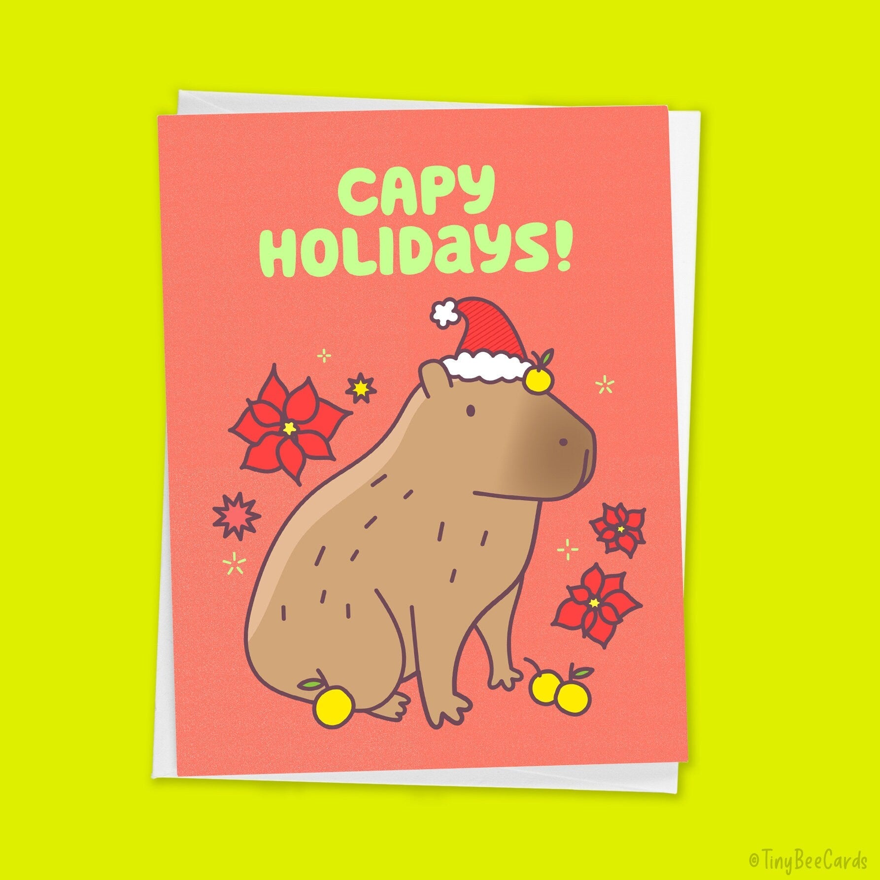 Capybara Christmas Card &amp;quot;Capy Holidays&amp;quot;