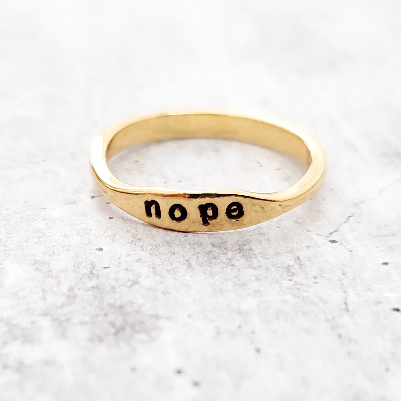 NOPE Dainty Gold or Silver Ring