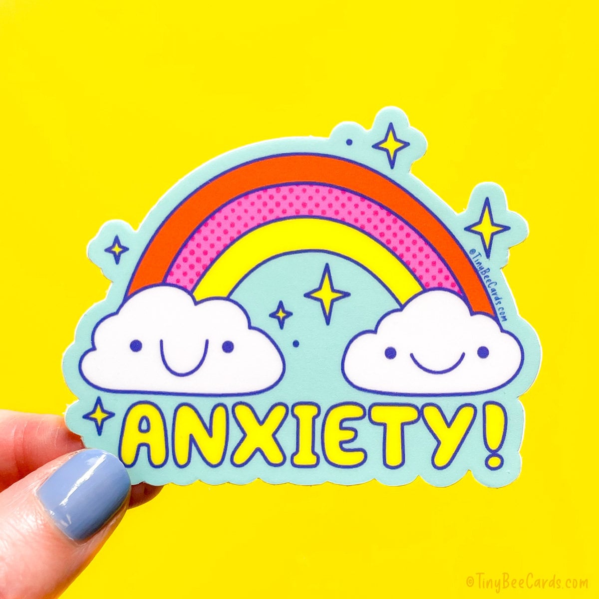 Anxiety! Rainbow Funny Mental Health Vinyl Sticker