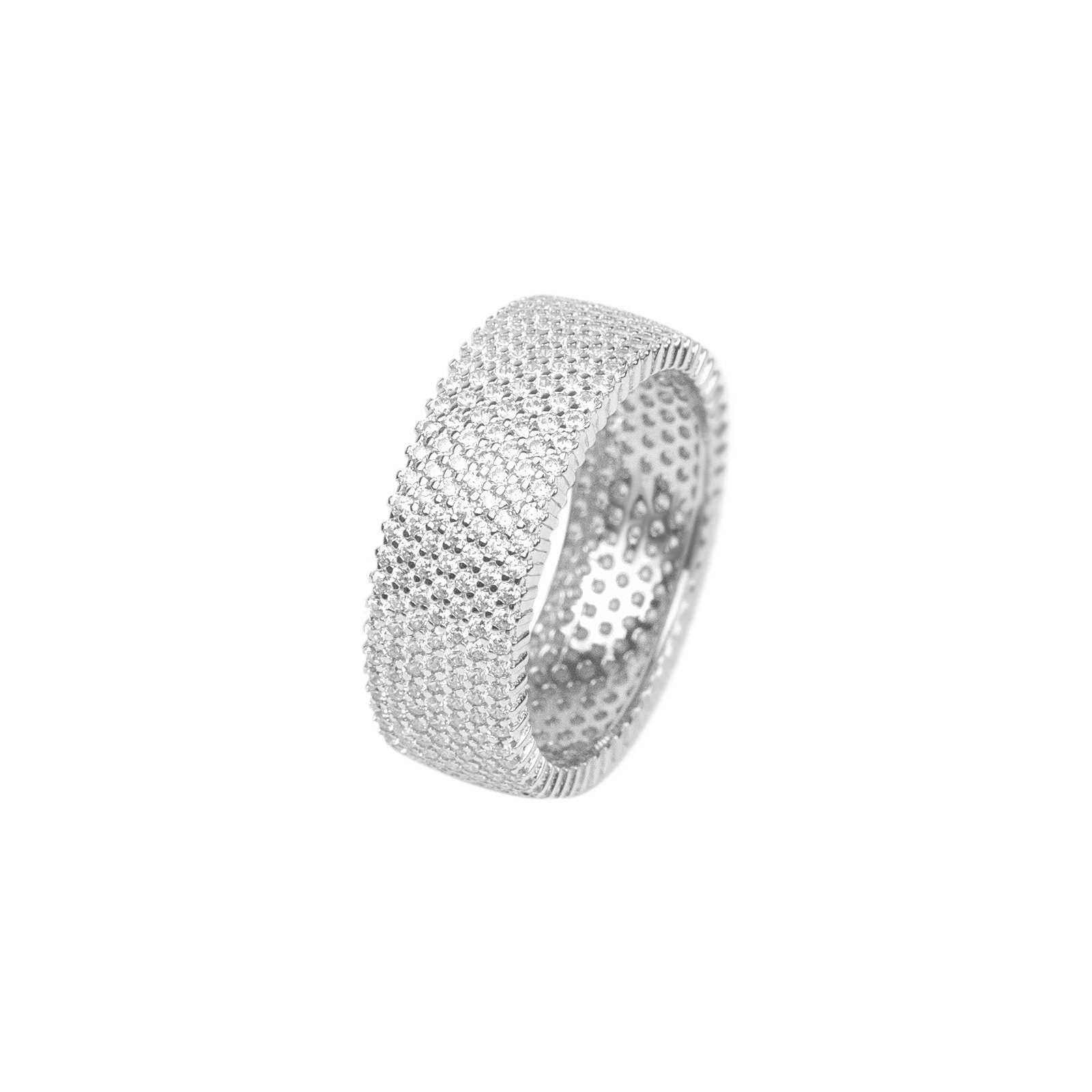 Eternity Band - 925 Sterling Silver Iced Hip Hop Men&amp;#39;s Ring