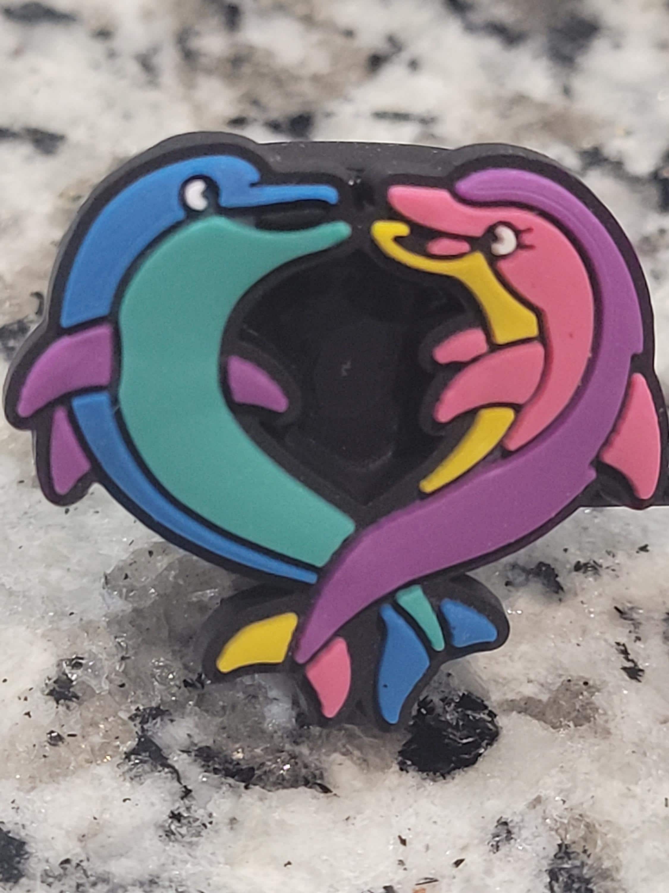 Colorful Dolphins 10MM SILICONE STRAWTOPPER