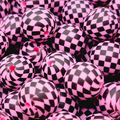 P627 PINK CHECKERED 15MM PRINT (1ct)