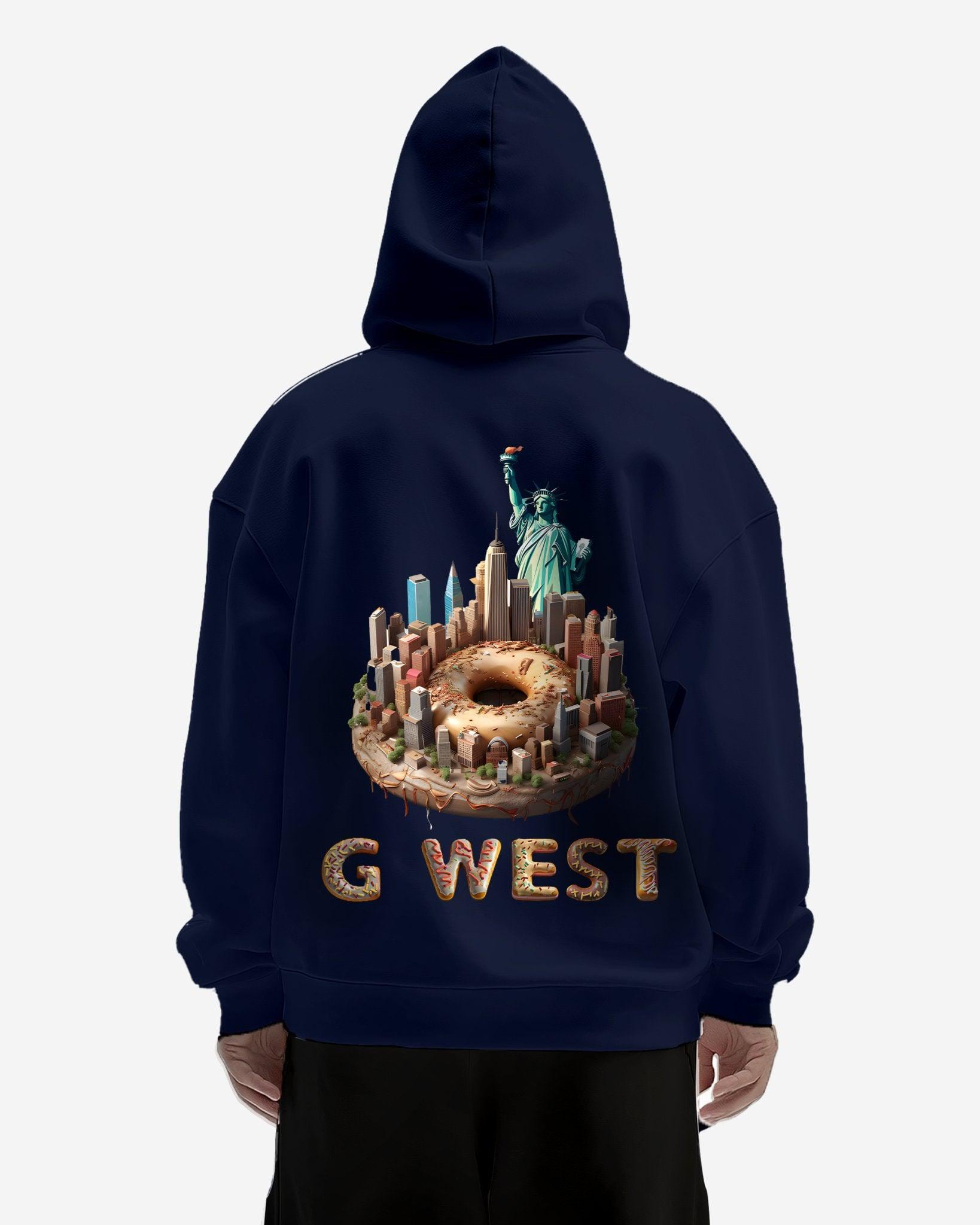 G West Mens Nyc Donut Heavy Premium Oversize Hoodie