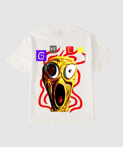 G West Mens Oversized Premium T Shirt Scary Face : Gwgtl7003 - 2 Colors