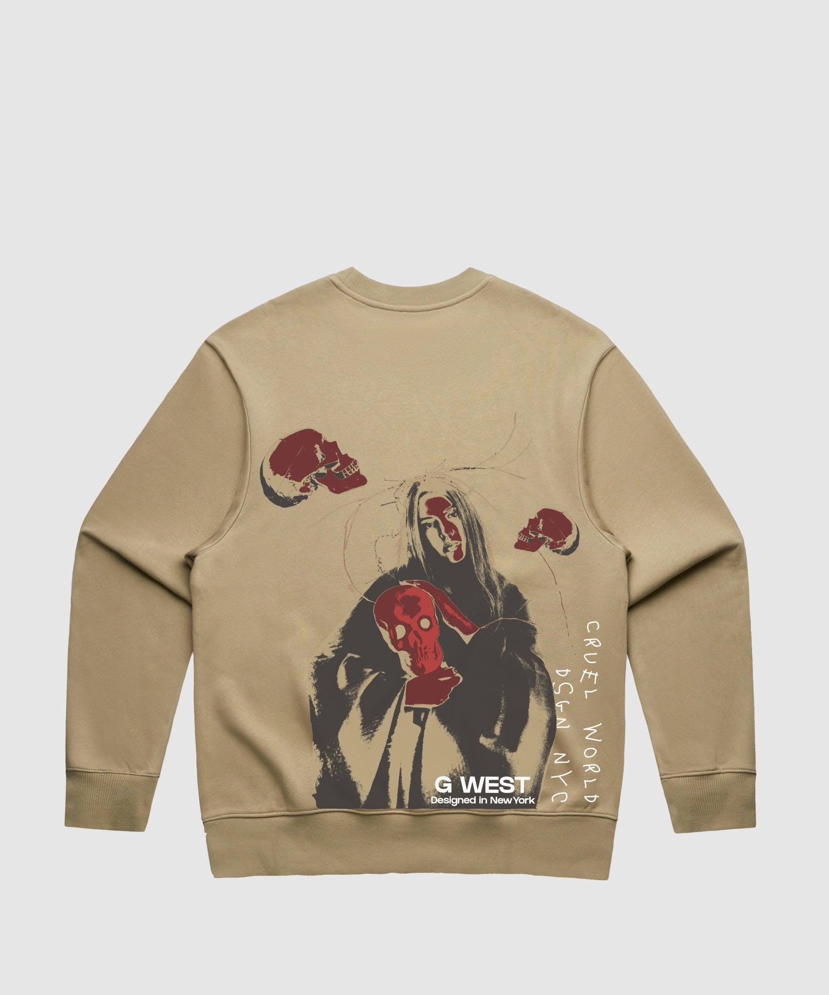 G West Red Skull Heavy Premium Crewneck