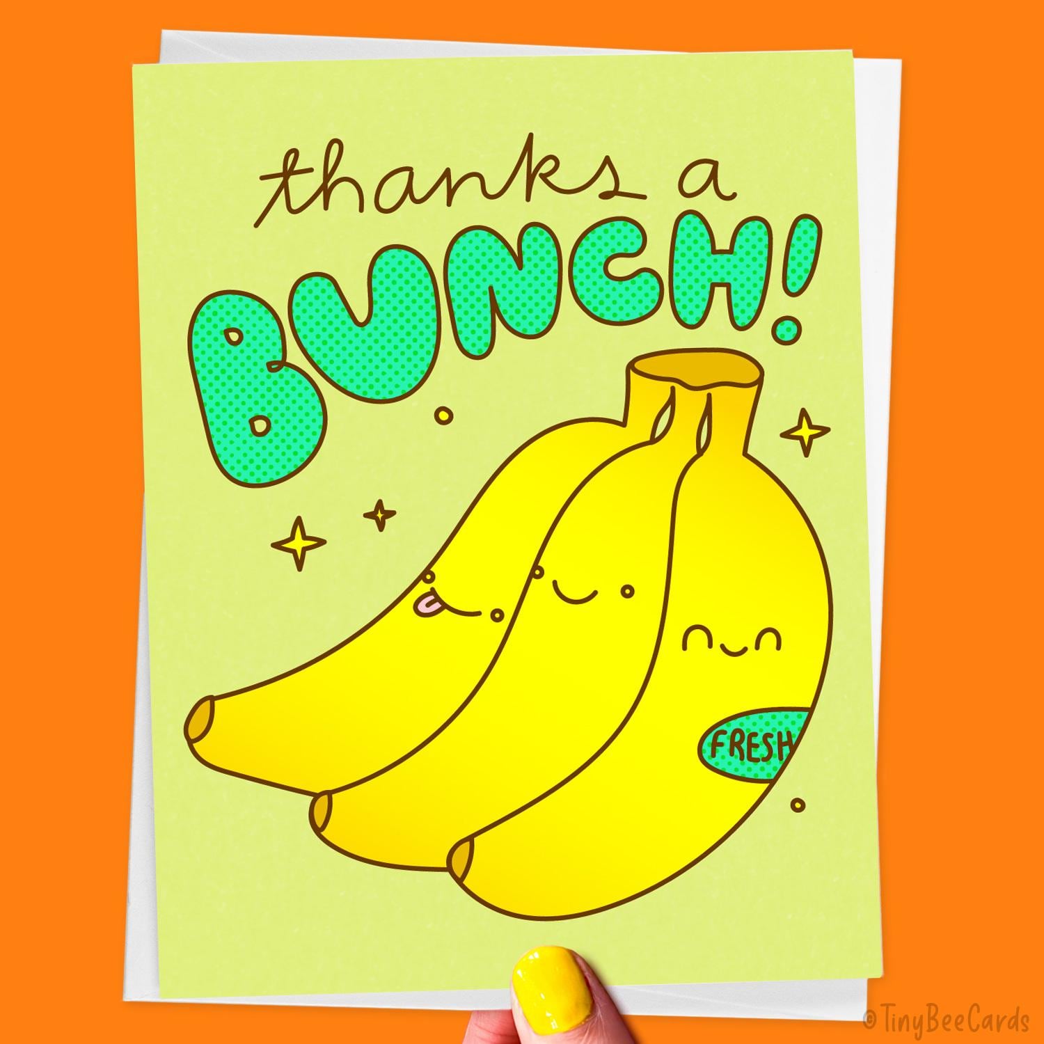 Bananas Thank You Card &amp;quot;Thanks a Bunch!&amp;quot;