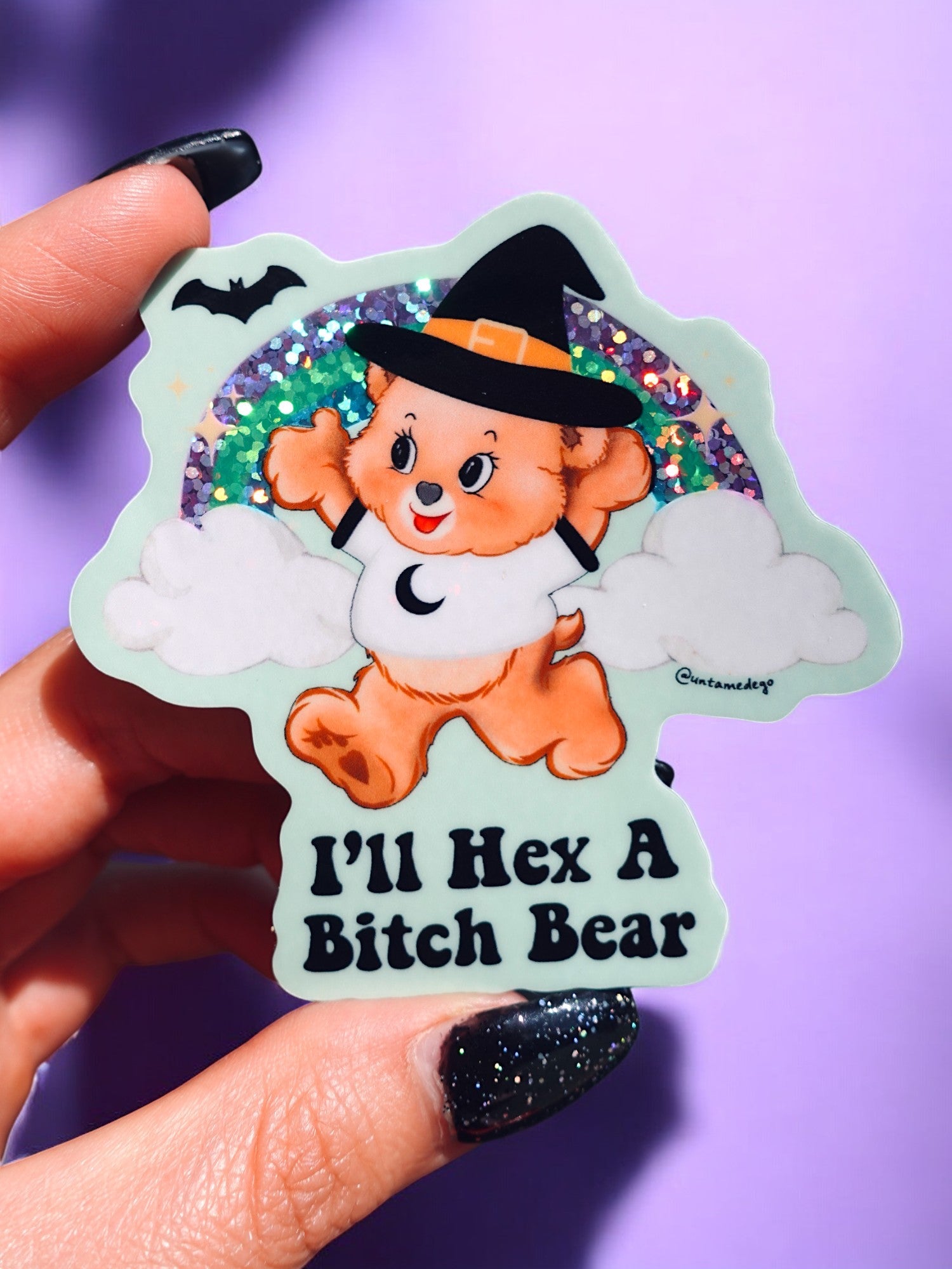I&amp;#39;ll Hex A Bitch Bear Lolly The Bear Halloween Sticker