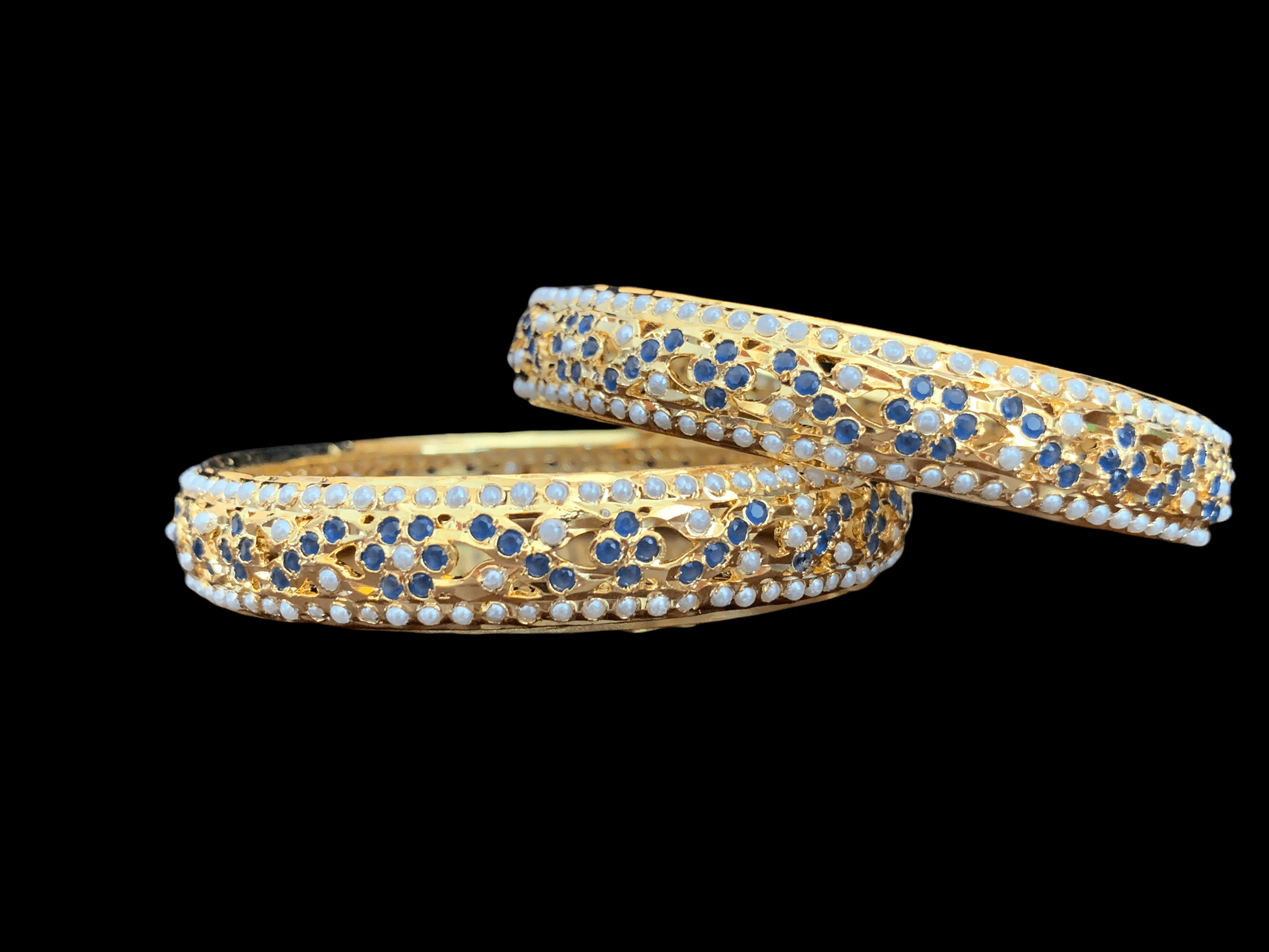 Leela bangles in sapphire blue  ( SHIPS IN 4 WEEKS  )