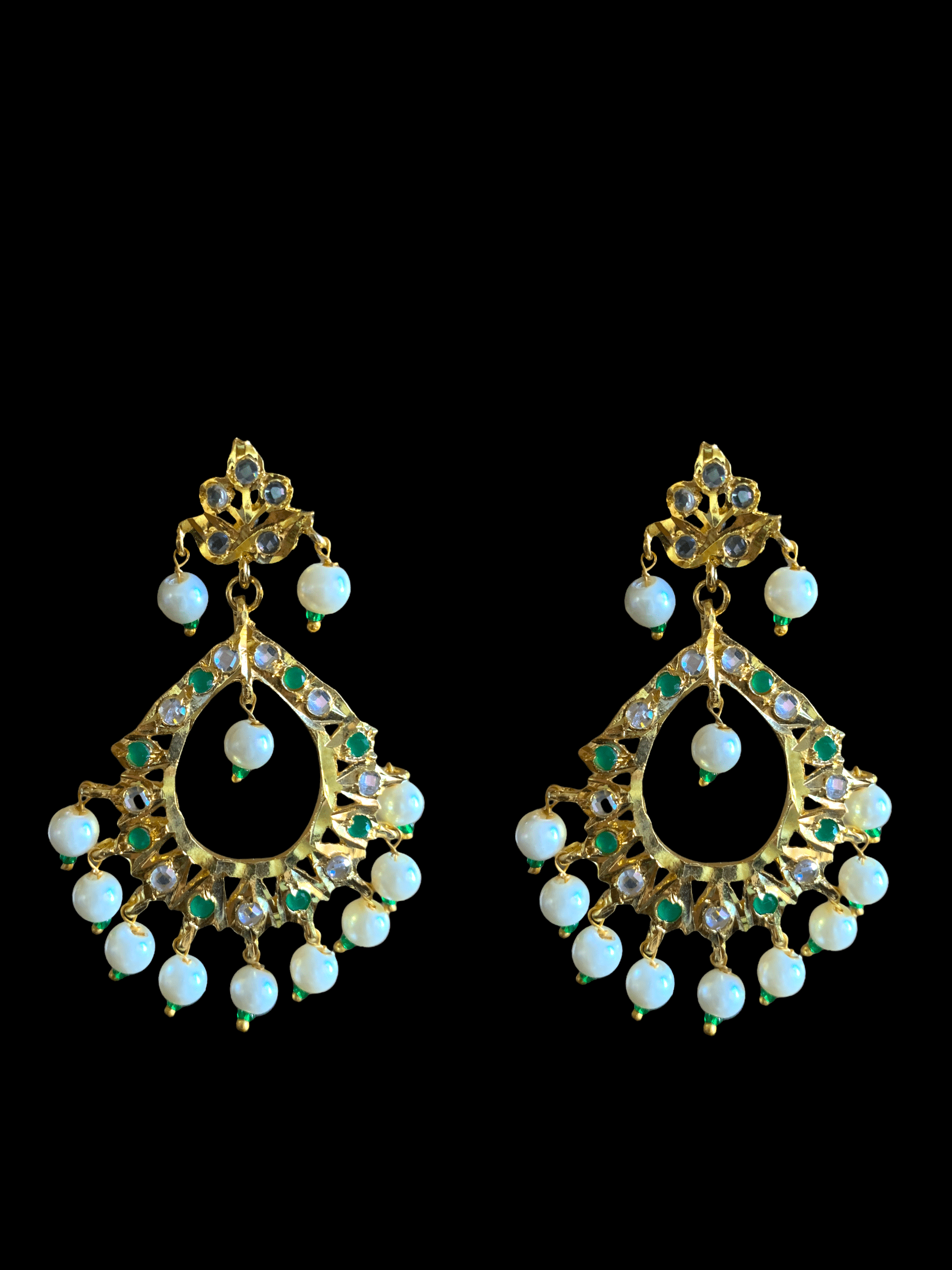 DER272  Maria chandbali in green  (SHIPS IN 4 WEEKS )