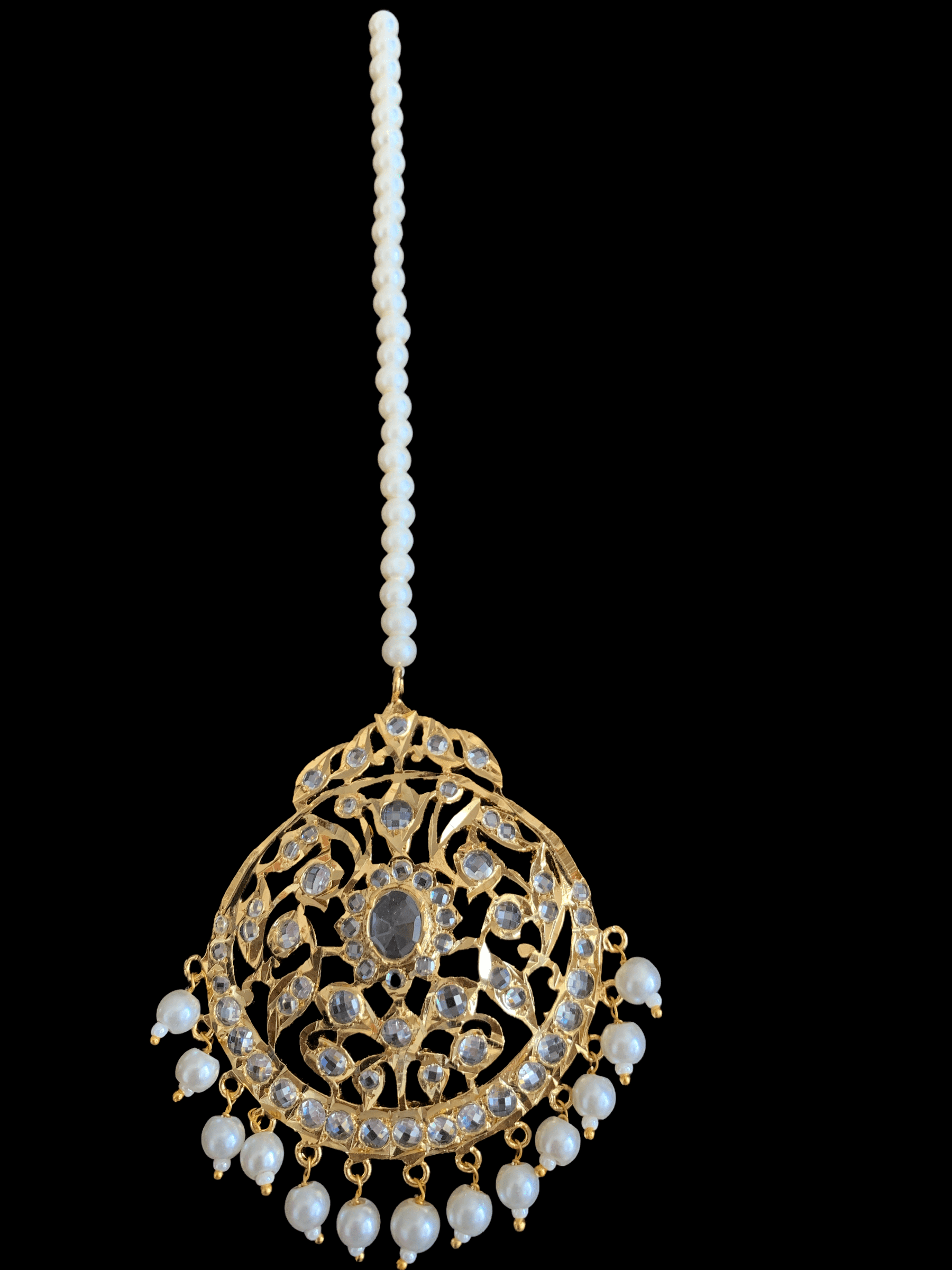 DJTK83 Shamila oversized tika in shell pearls( SHIPS IN 3 WEEKS )