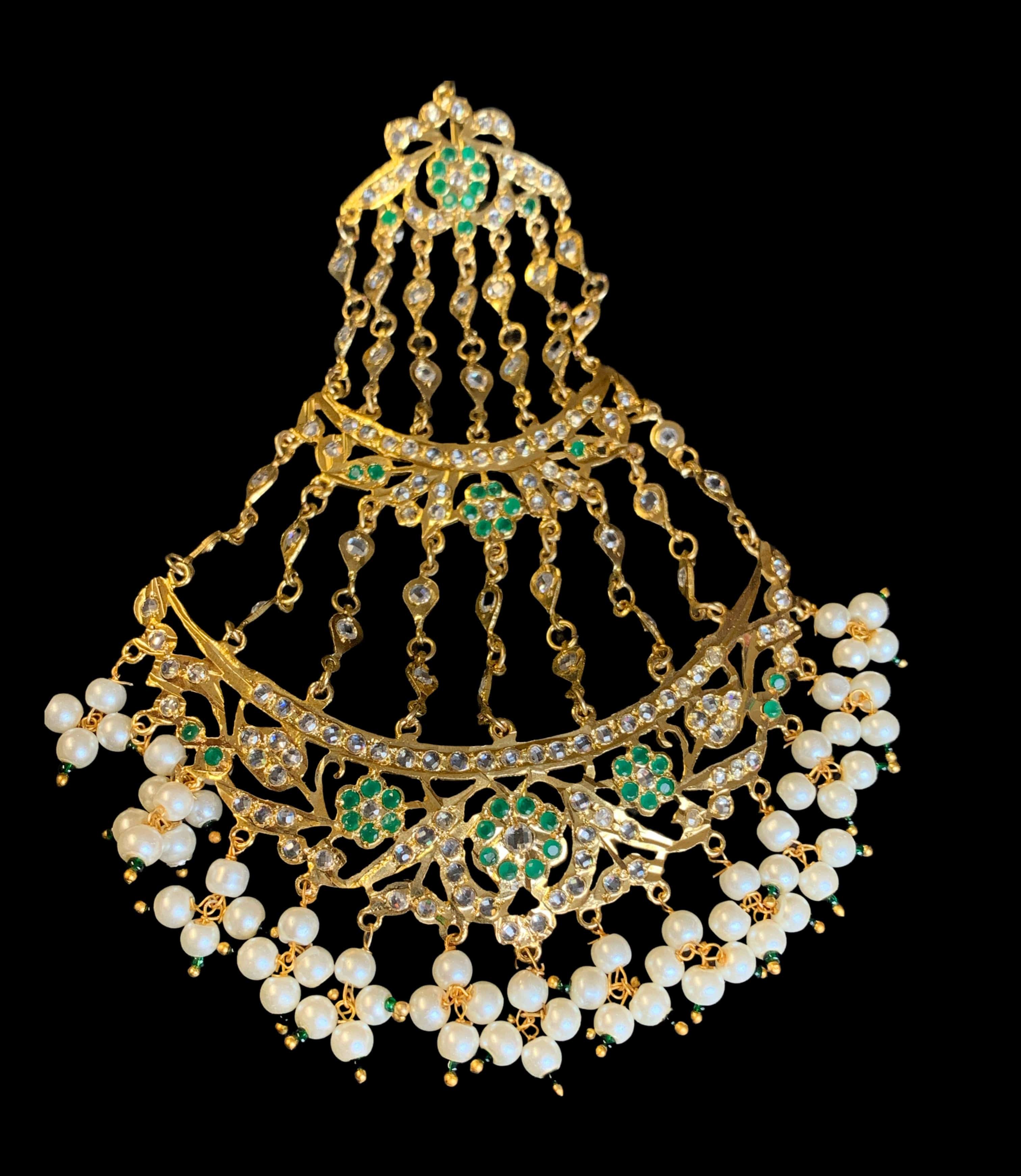 DJHR60 ANAITA Jhoomar in emerald   ( SHIPS IN 2 WEEKS  )