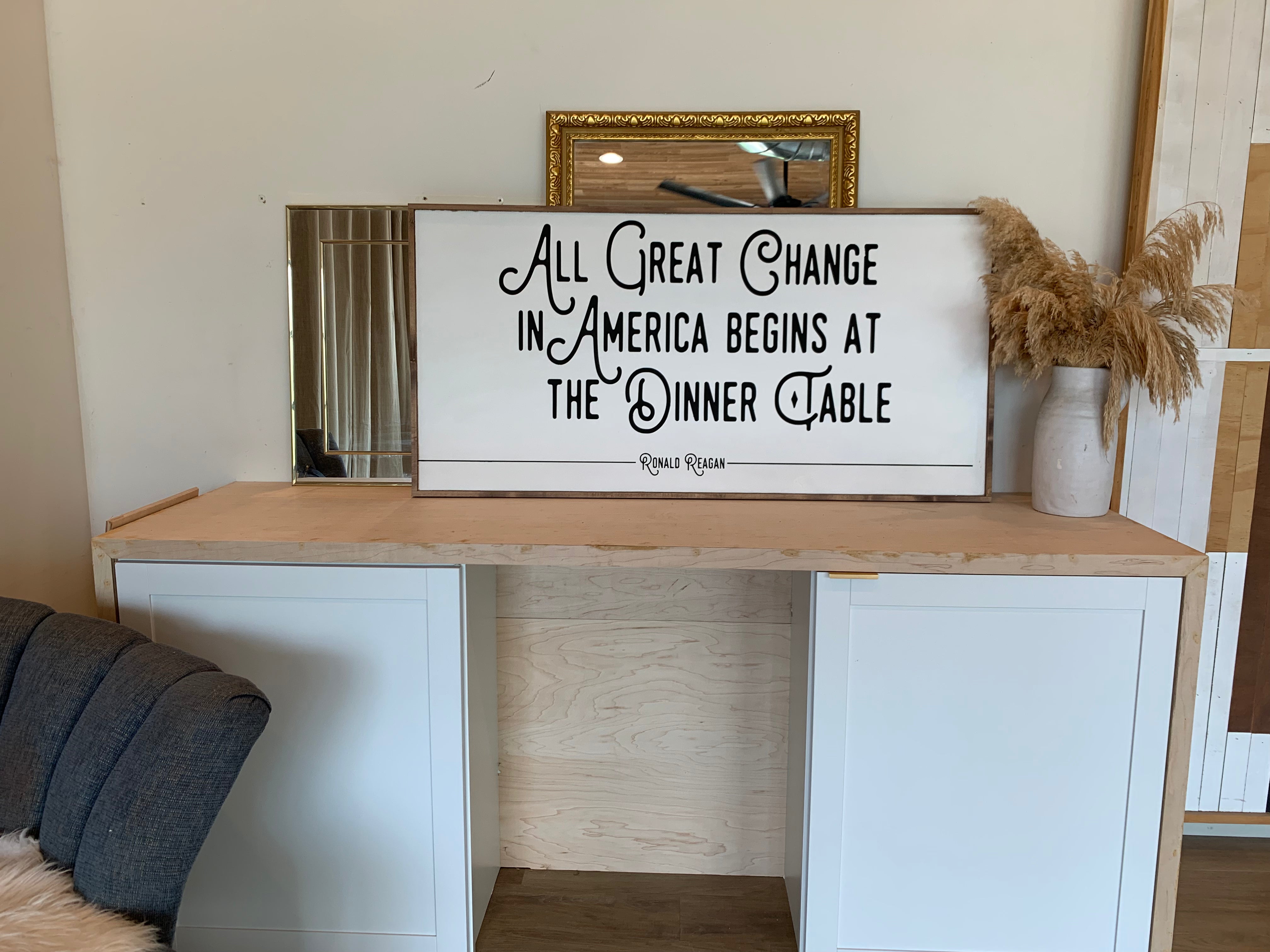 All great change wood sign
