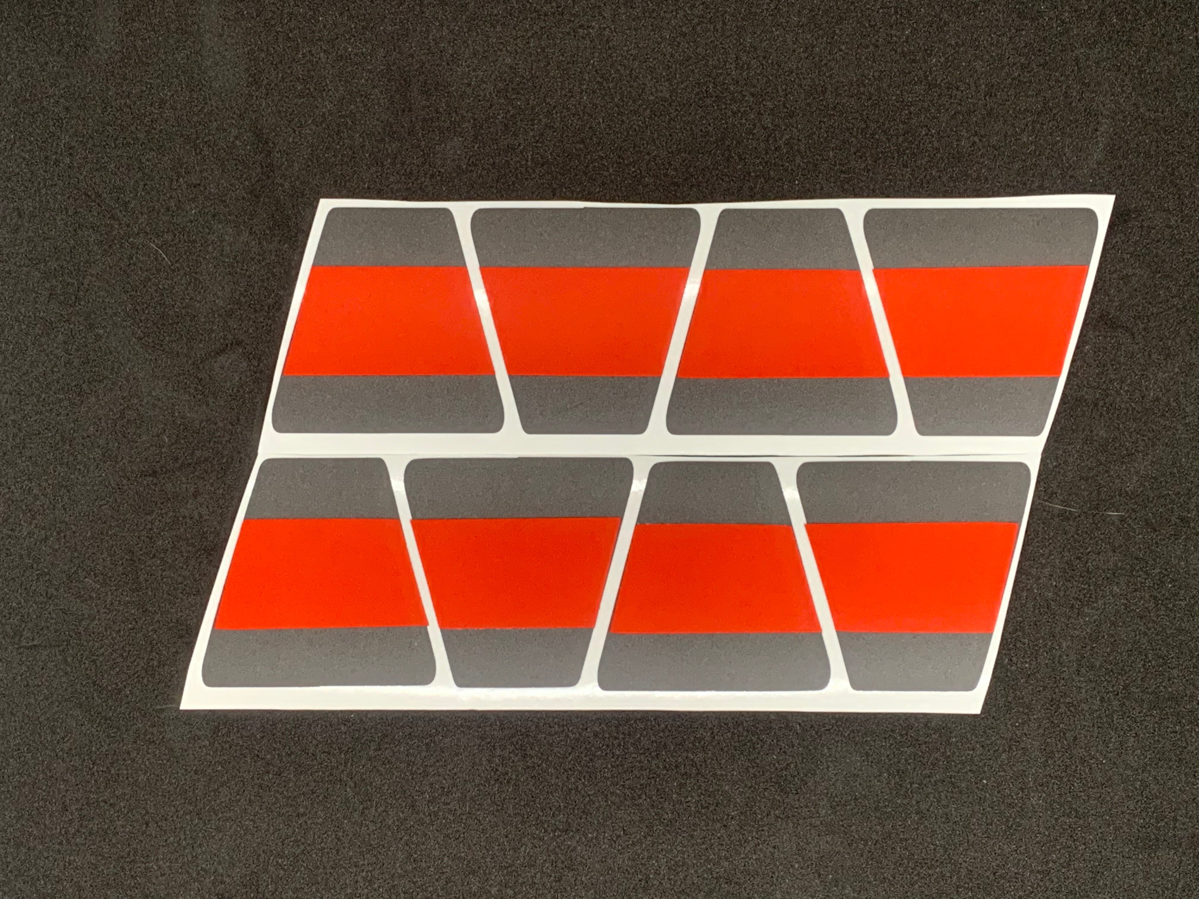 MATTE BLACK WITH MATTE RED LINE TRIPLE STRIPE REFLECTIVE HELMET (TET) TETRAHEDRON 8 PACK