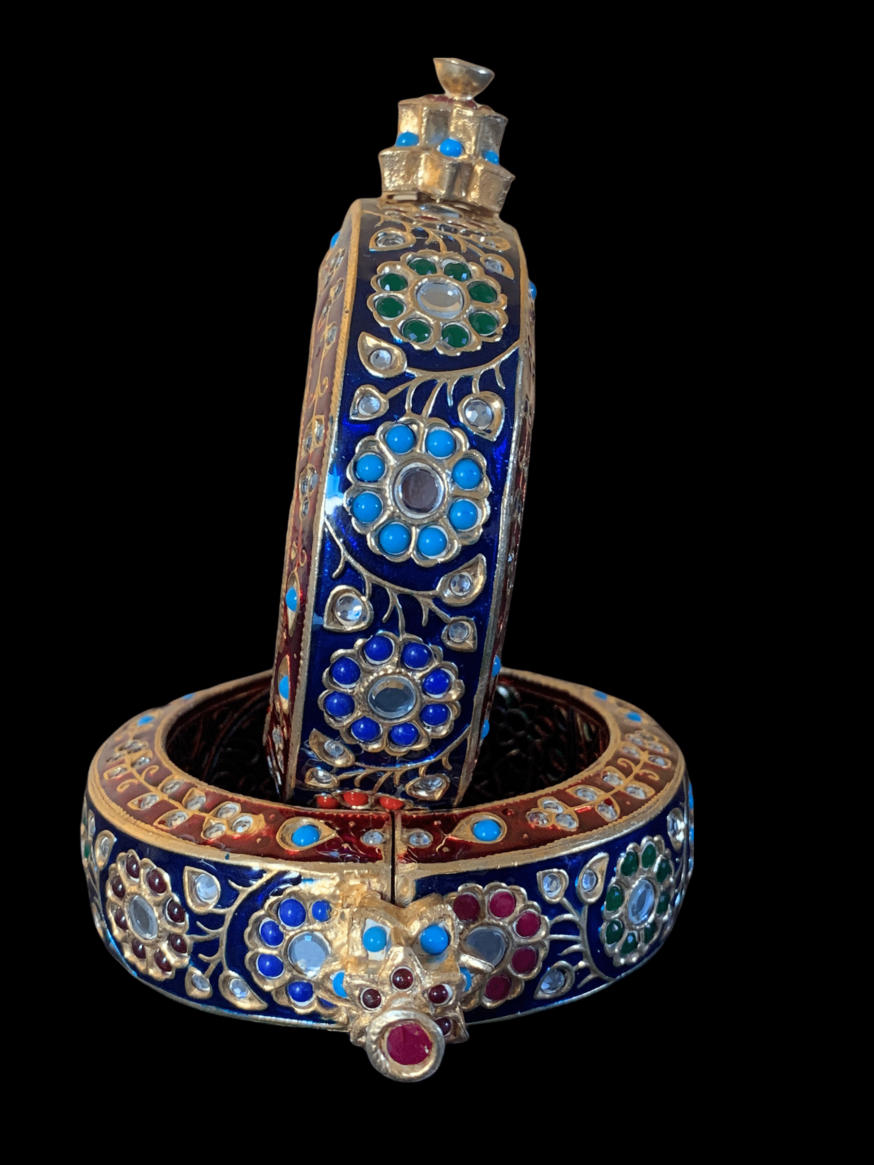 B128 Kundan meenakari bangles ( SHIPS IN 4 WEEKS ) size 2.4,2.6