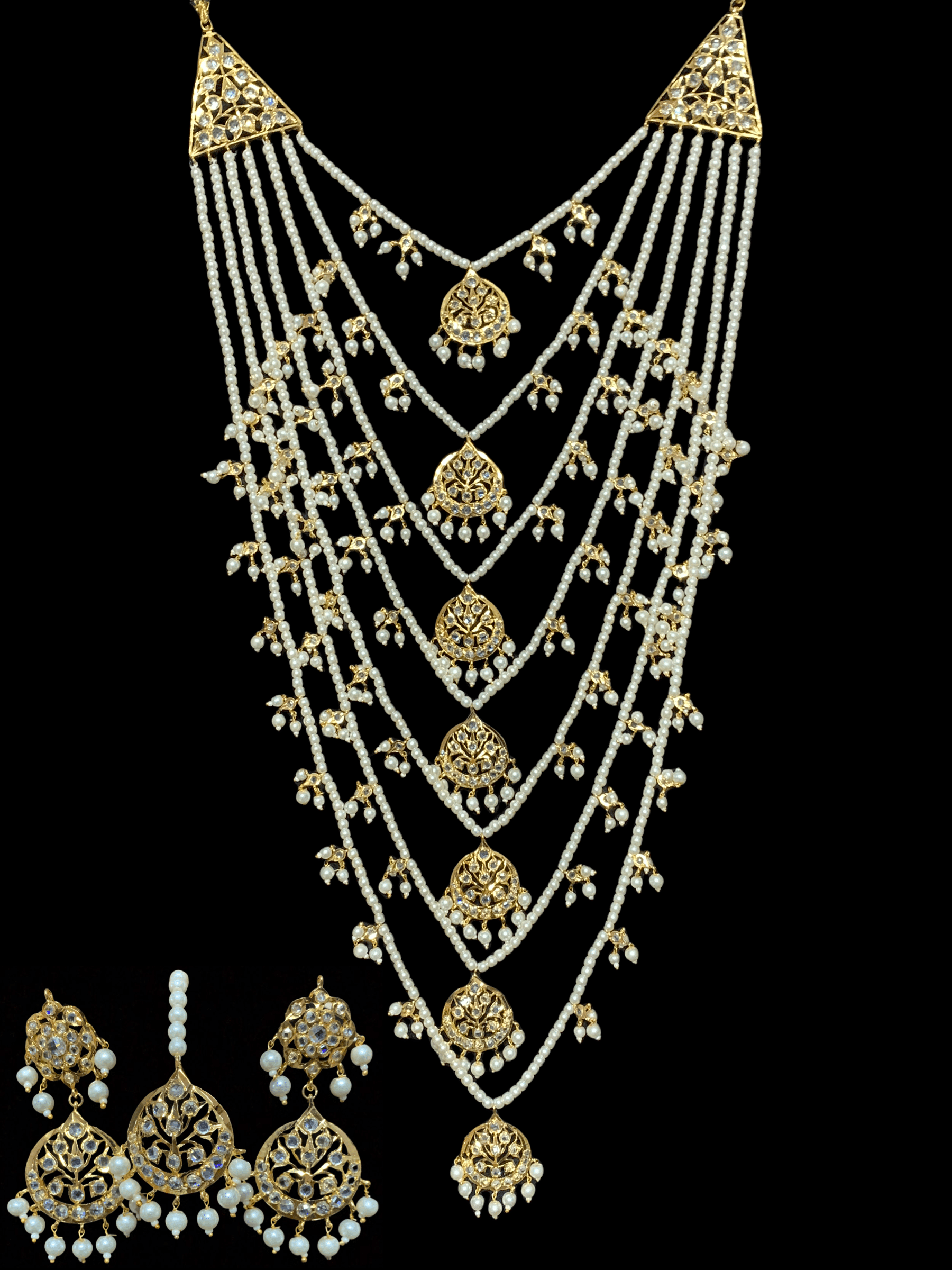 SAT28 Asmara Hyderabadi bridal satlada- shell pearls ( SHIPS IN 4 WEEKS )