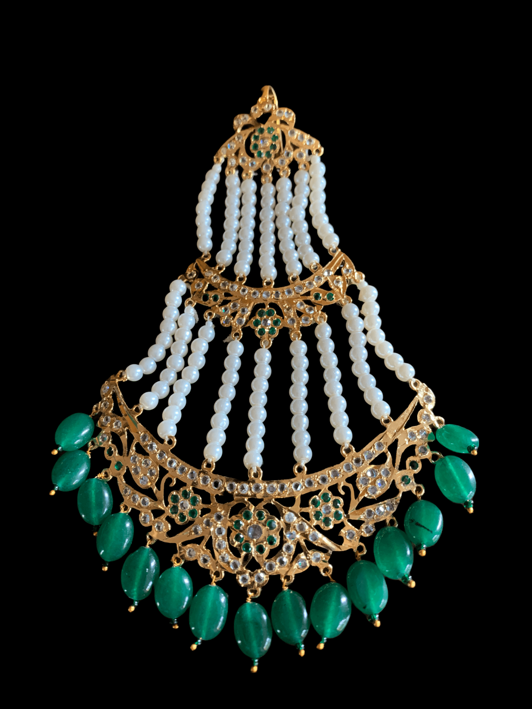 DJHR17 Insia Hyderabadi jhoomar in green  ( READY TO SHIP )