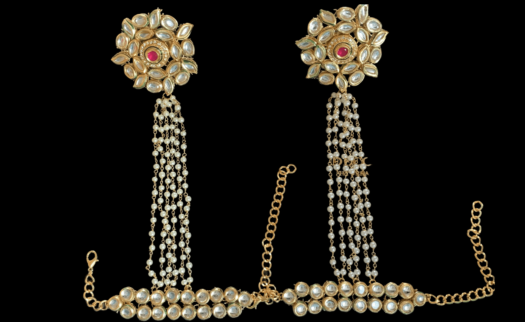 HP11 Jaeda kundan haath phool( SHIPS IN 4 WEEKS )