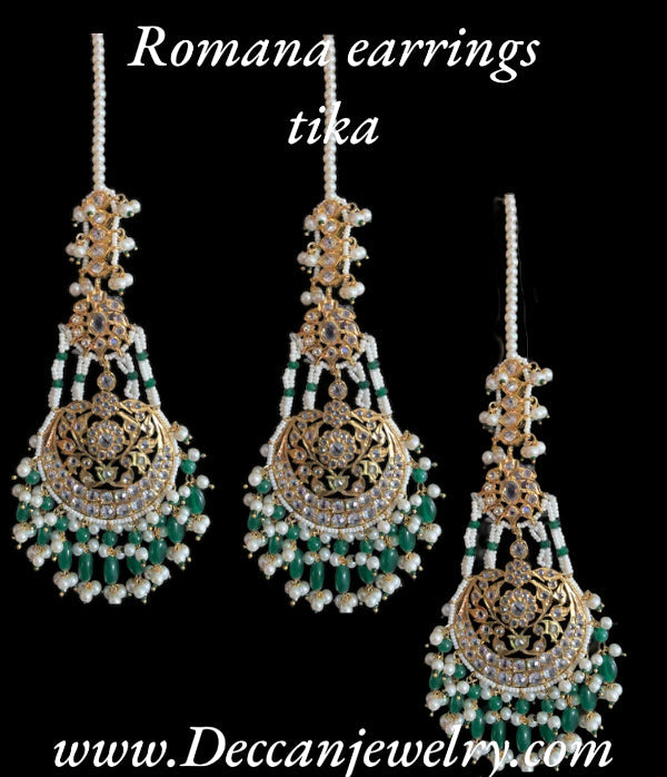 DJET42 Romana earrings tika in green ( READY TO SHIP )