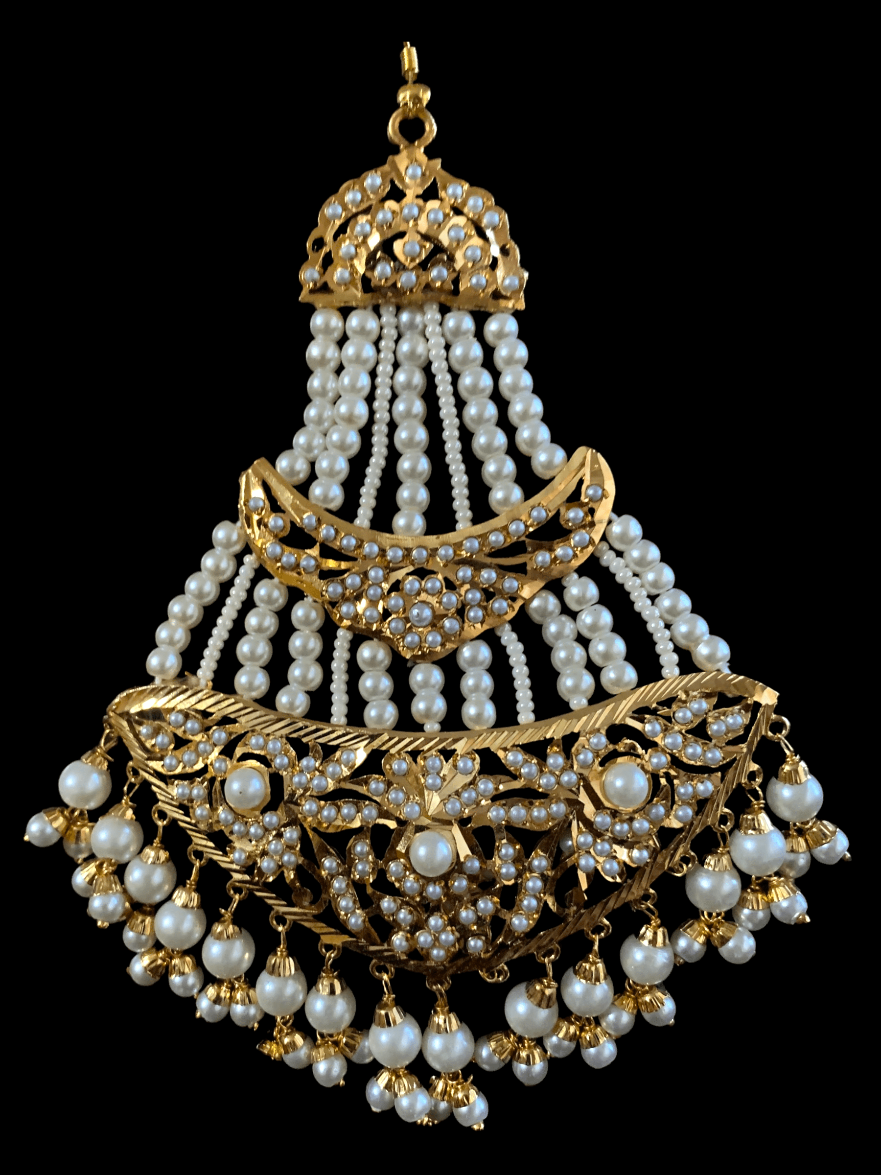 DJHR45  jadau jhoomar in pearls ( SHIPS IN 2 WEEKS )