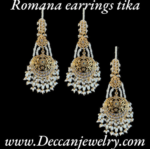 DJET43 Romana earrings tika in pearls  ( READY TO SHIP )
