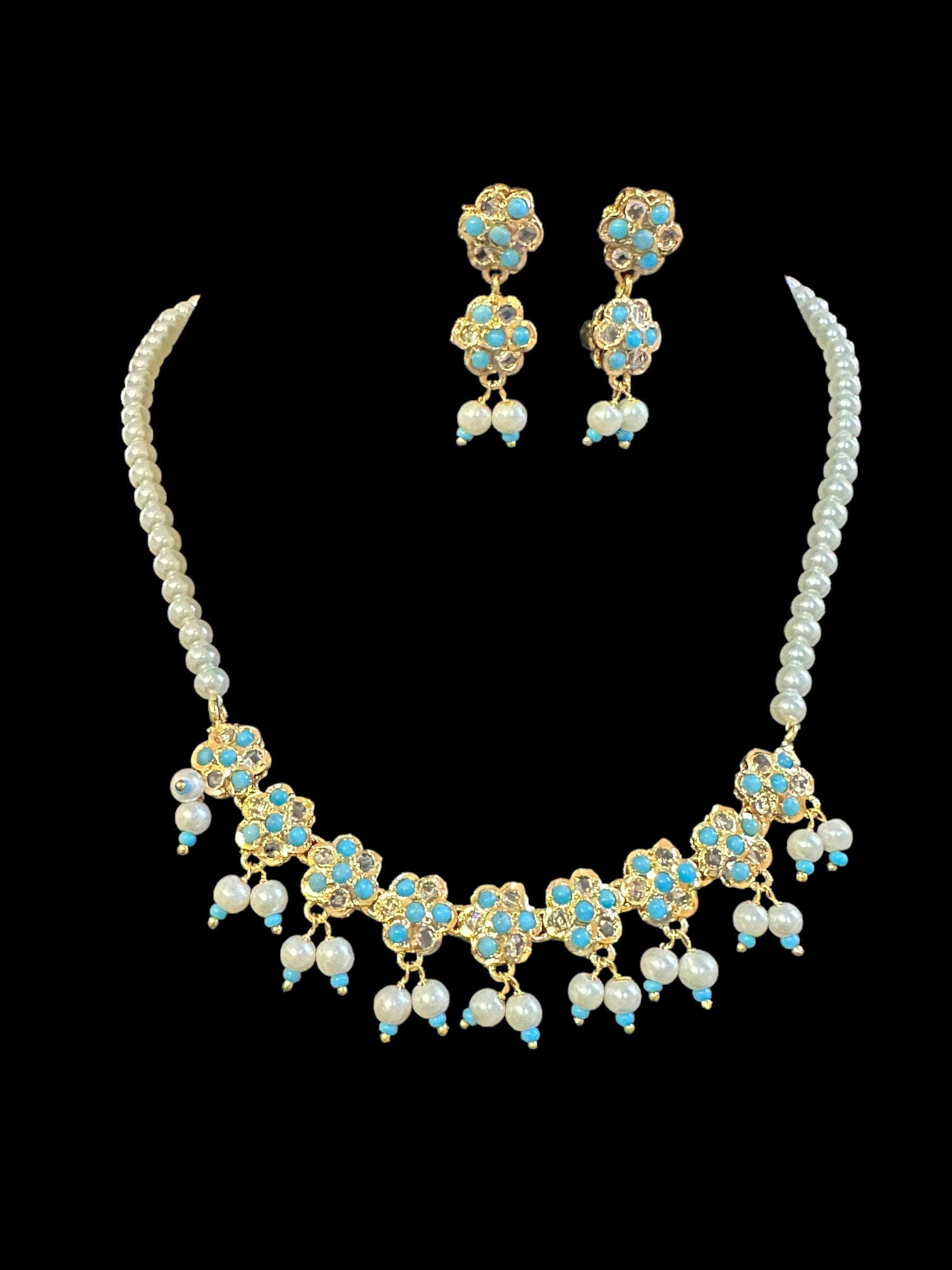 DNS40 gold plated  necklace with earrings ( SHIPS IN 3 WEEKS )