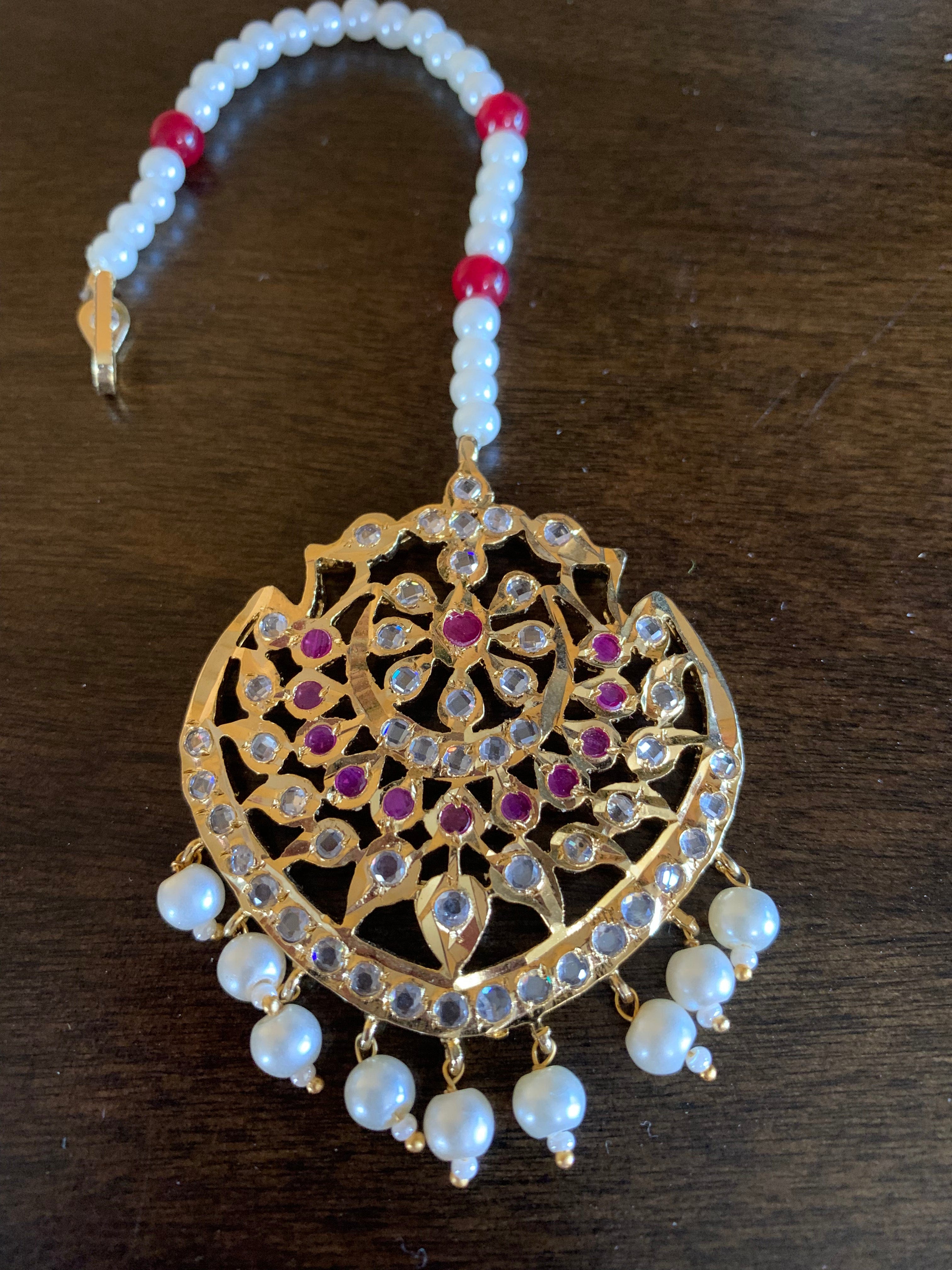 DJTK115 Shana tika / tikka In rubies ( READY TO SHIP )