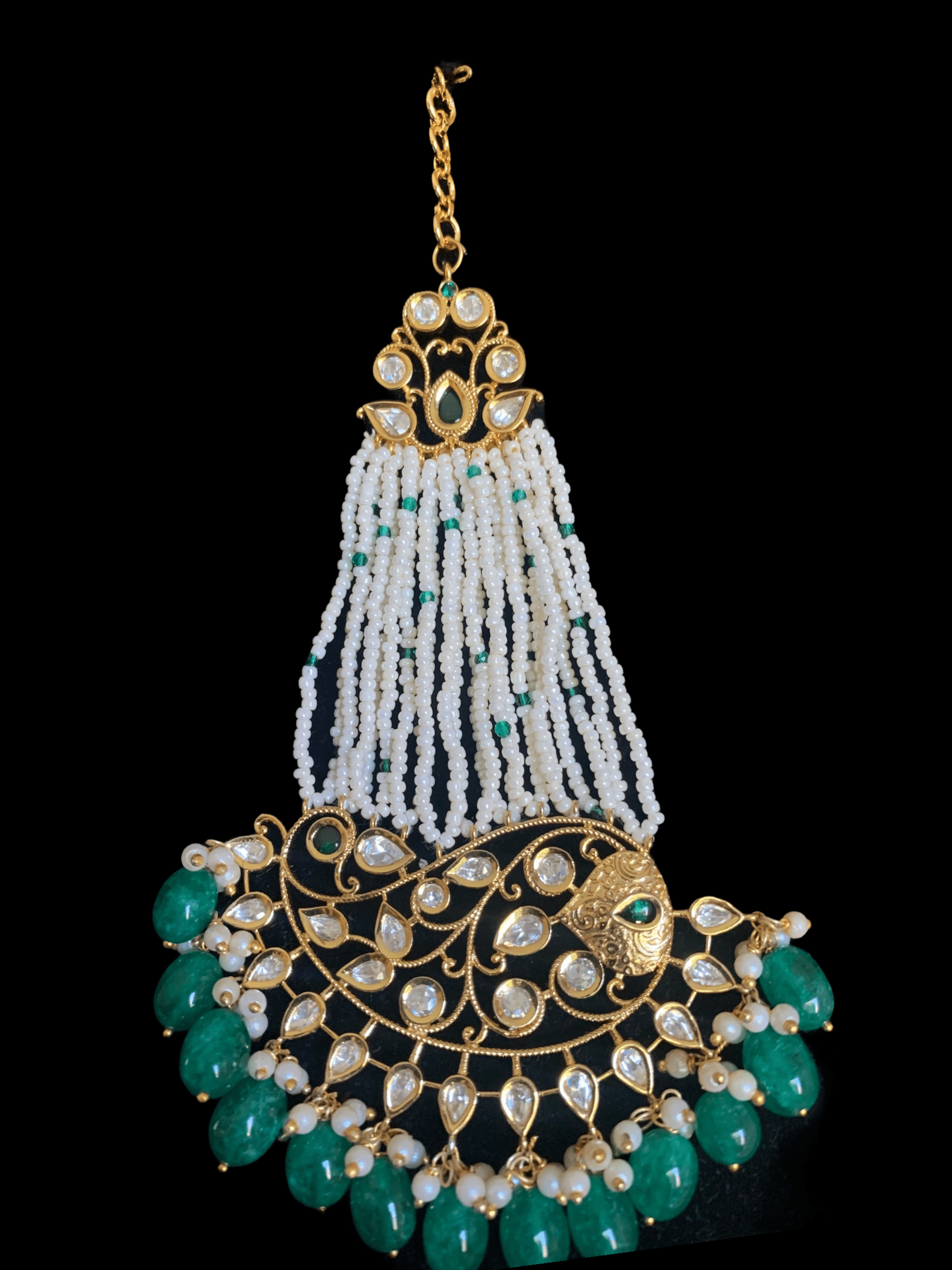 DJHR28  polki jhoomar - Green    ( READY TO SHIP )