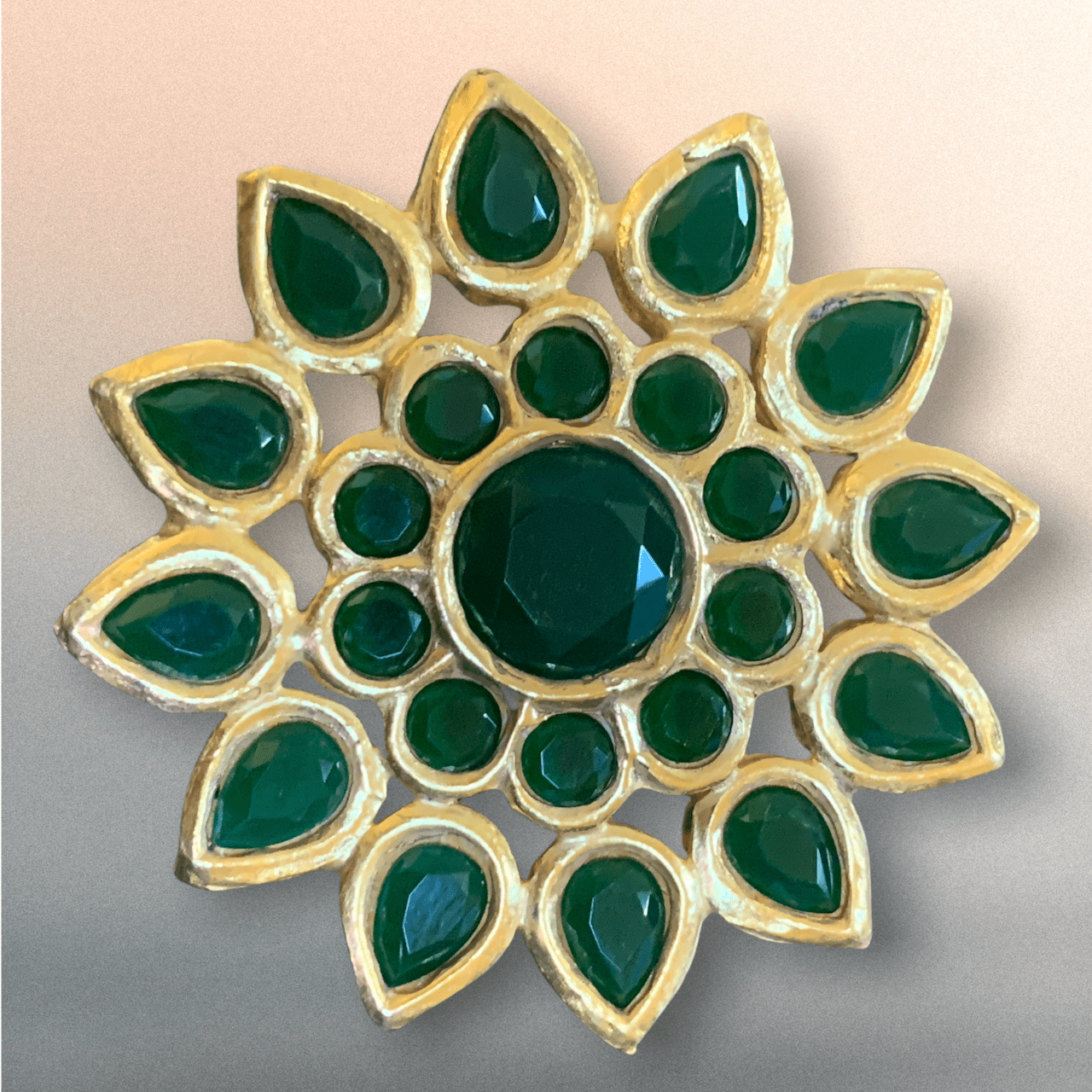 DJR37  Kundan ring  green ( READY TO SHIP )