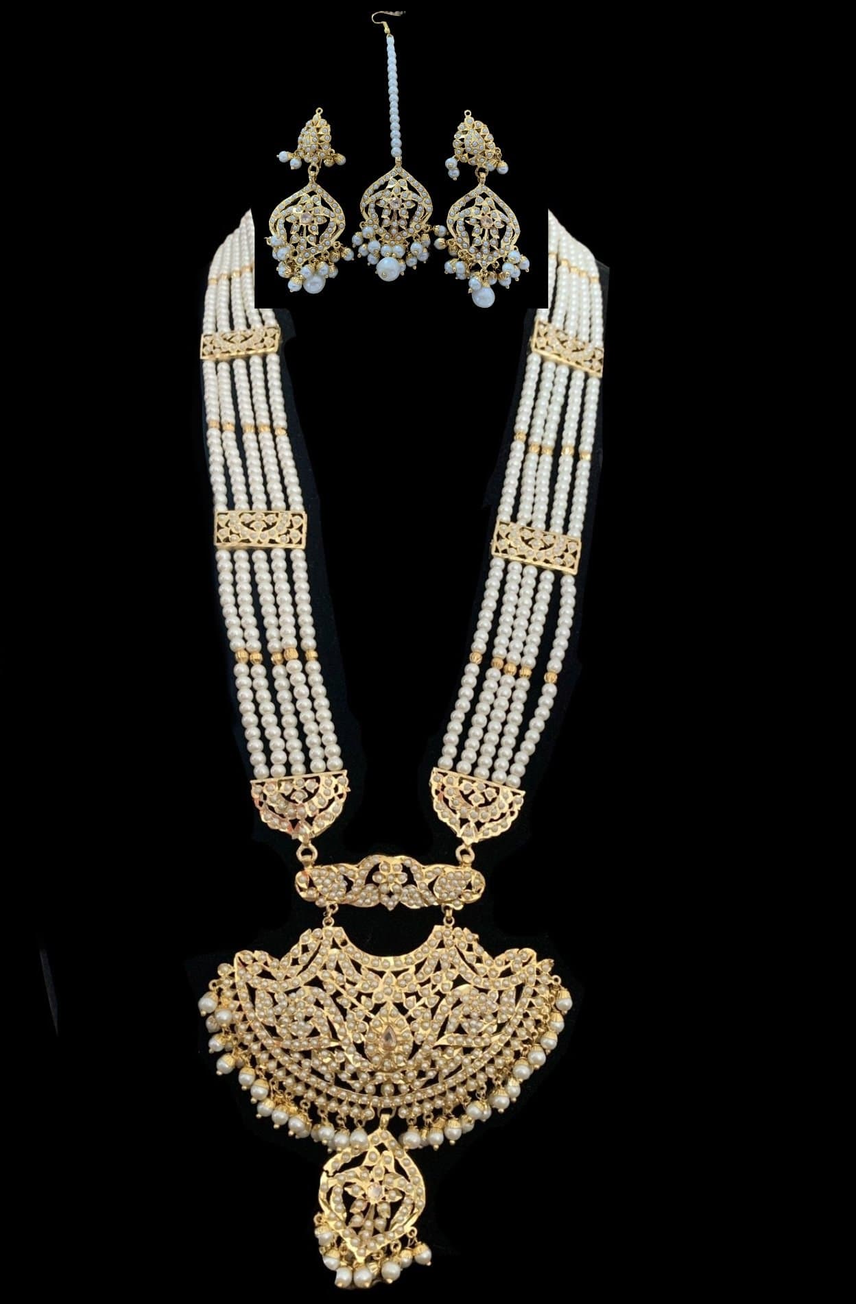 Yashvi Rani haar with earrings tika ( READY TO SHIP )