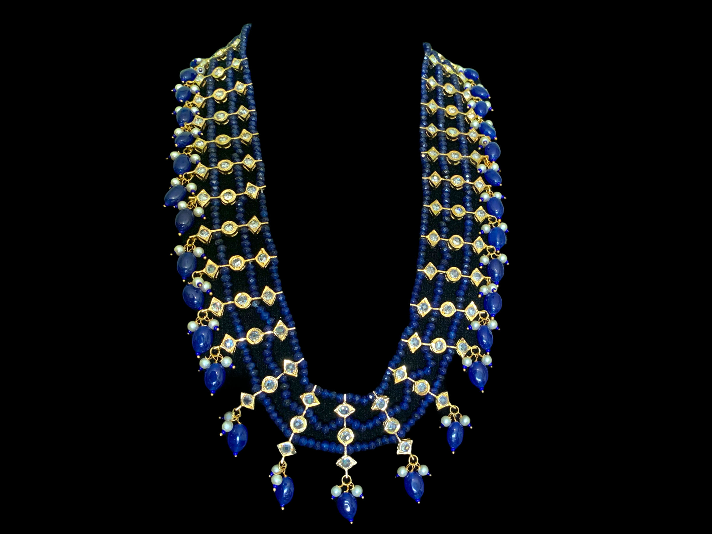 SAT74 Tara necklace in onyx (blue) beads ( READY TO SHIP )
