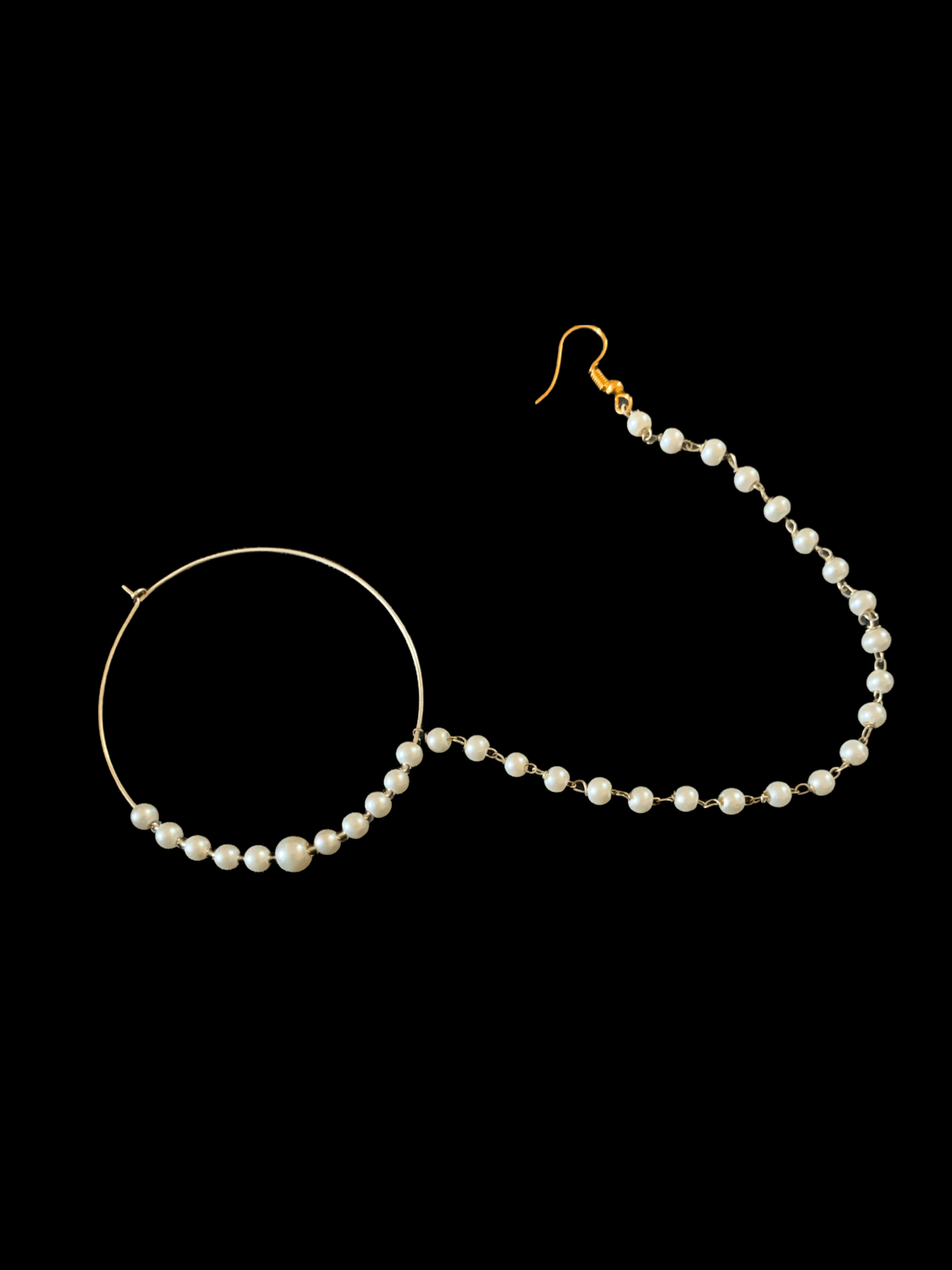 Pearl nosering - silver plated  ( READY TO SHIP)
