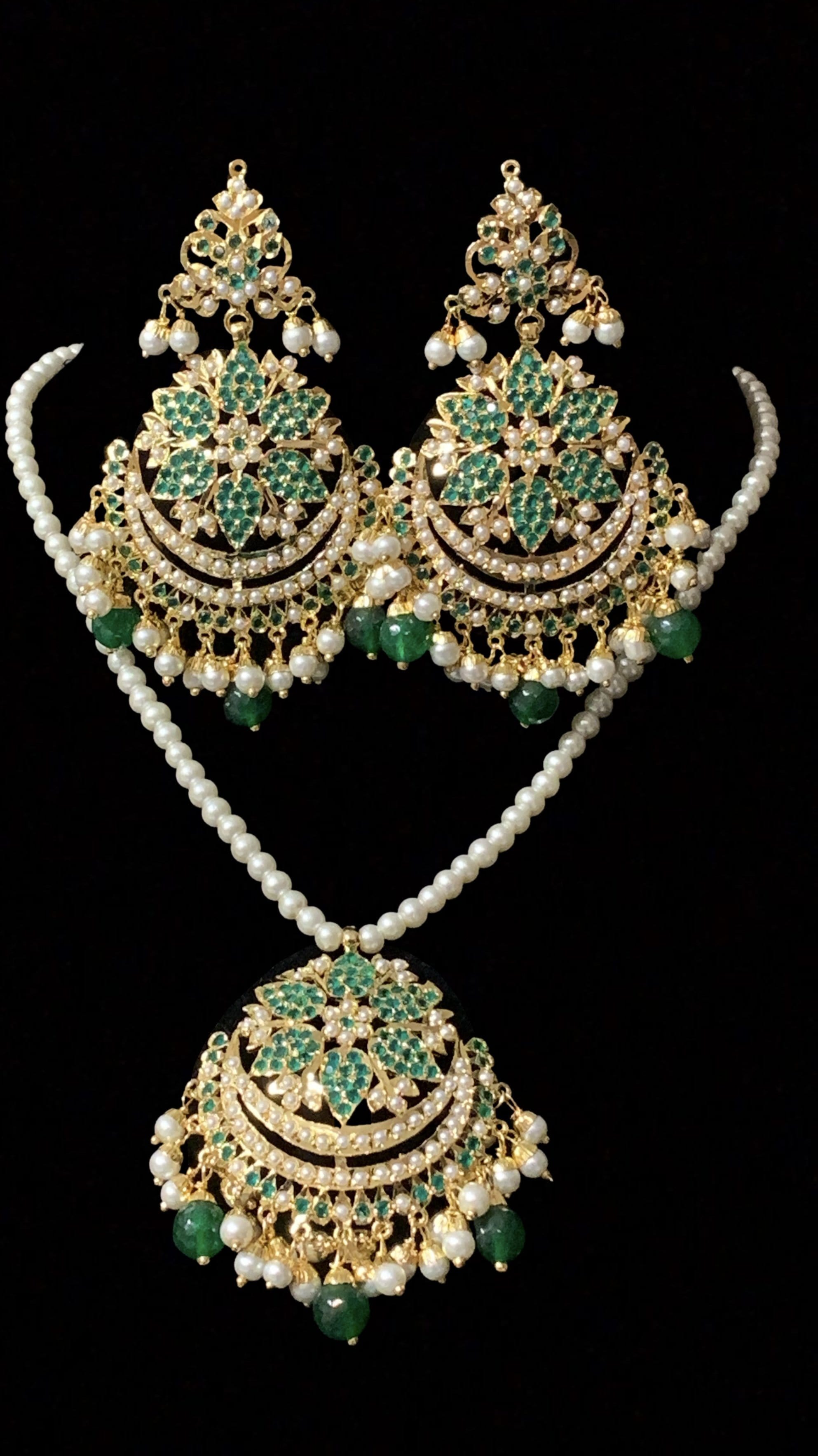 PS464 Mohini pendant set ( green ) ( SHIPS IN 2 WEEKS )