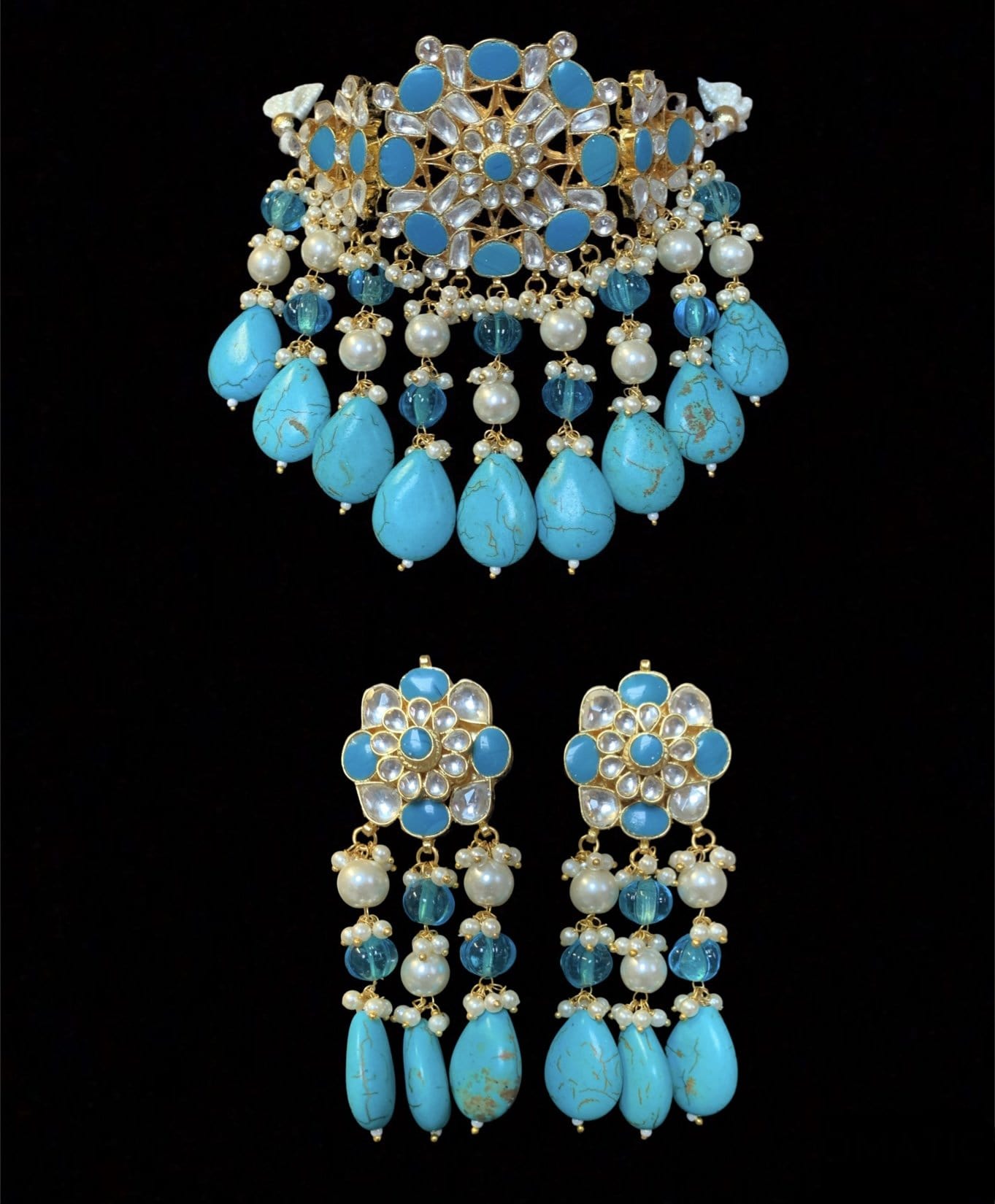 C225 Ria choker set  in Feroza ( READY TO SHIP)