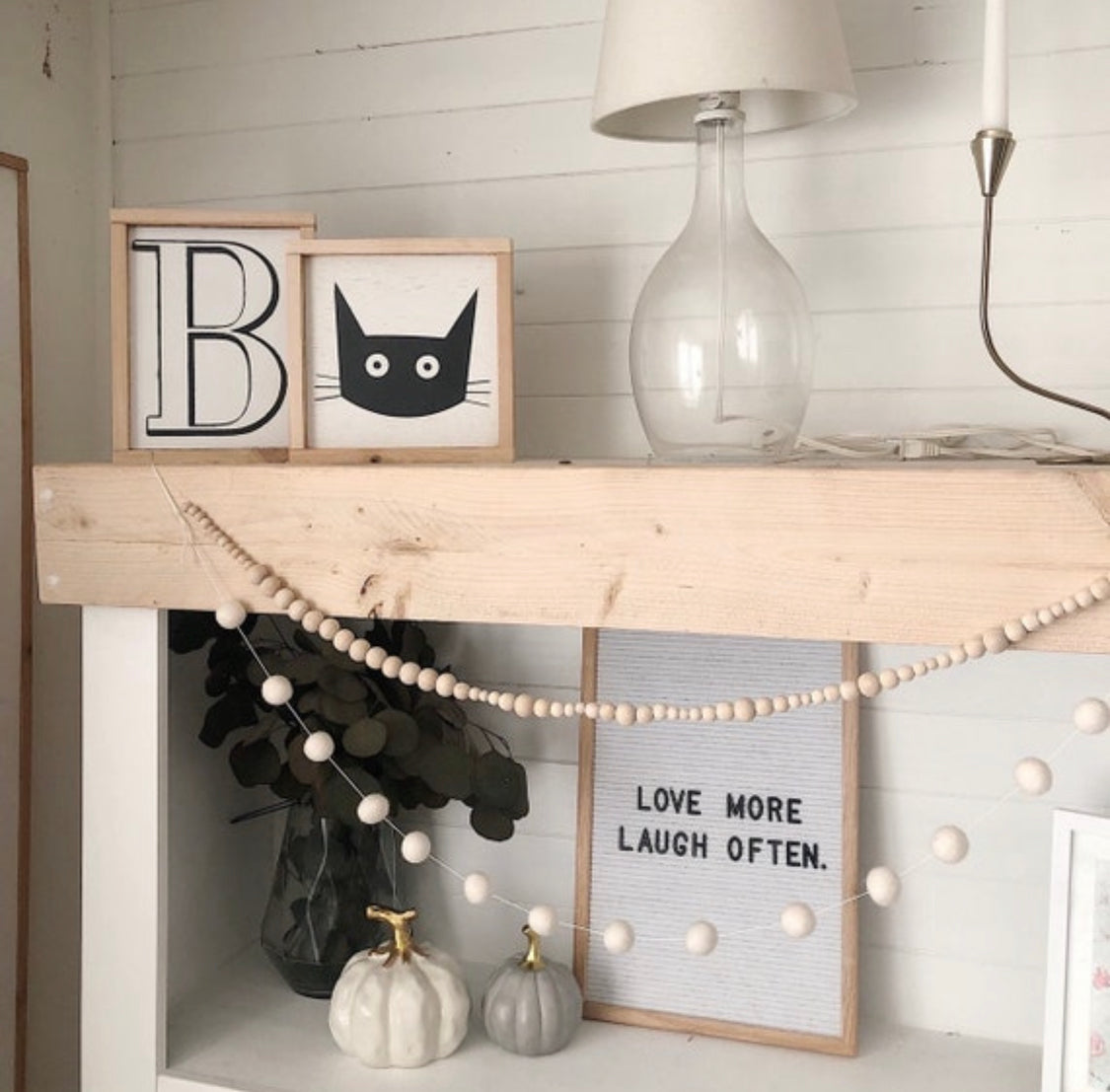 Cat silhouette wooden sign / Farmhouse Halloween Sign / Fall Wall decor / Modern farmhouse  / mini sign / tiered tray sign cat lover