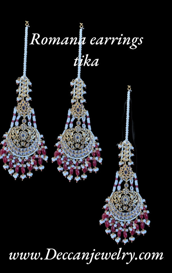 DJET44 Romana earrings tika in rubies   ( READY TO SHIP )