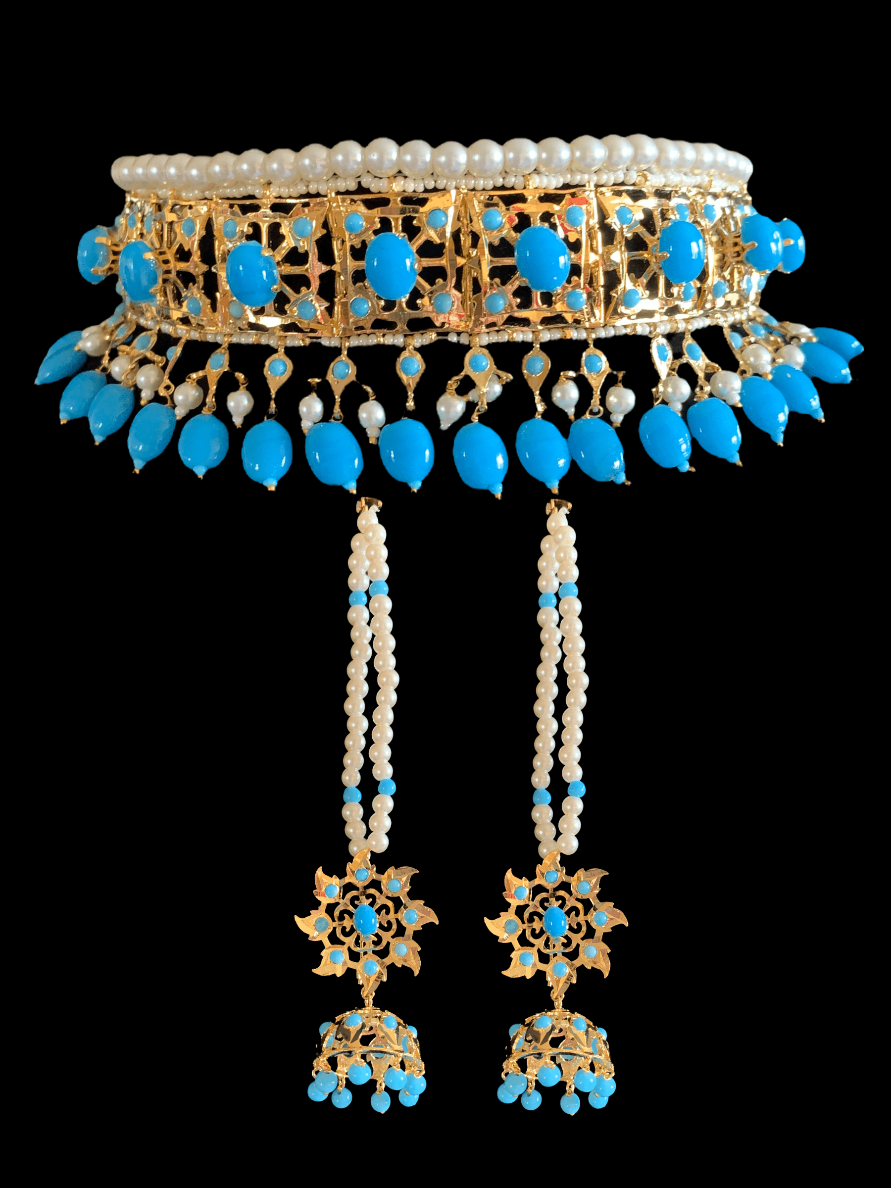 C27 Insia  Hyderabadi jadavi lacha in turquoise ( READY TO SHIP )
